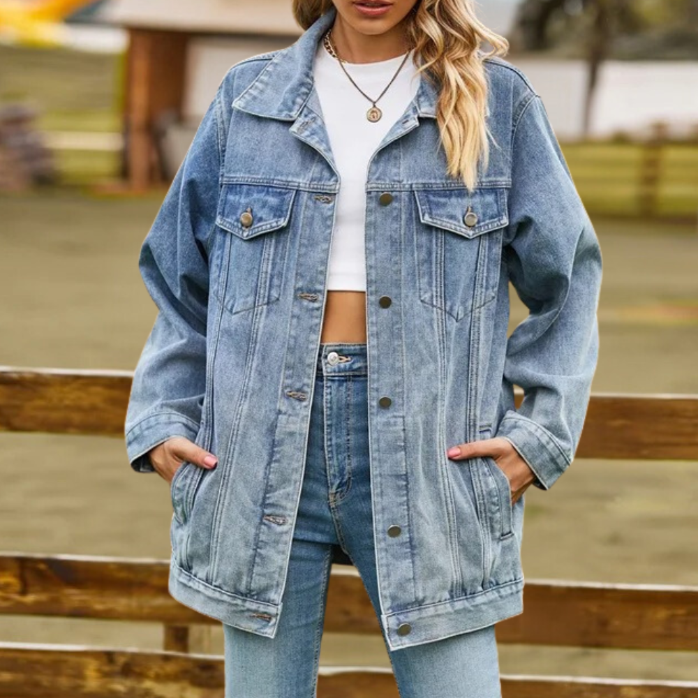 Damen - Denim-Jacke - Strapazierfähiges Gewebe - Bequeme Passform - Vielseitig für jede Jahreszeit