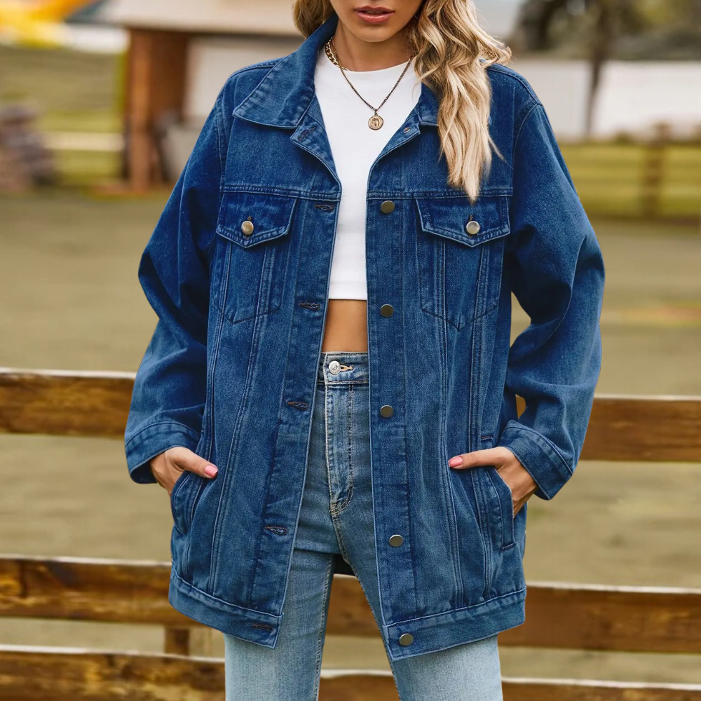 Damen - Denim-Jacke - Strapazierfähiges Gewebe - Bequeme Passform - Vielseitig für jede Jahreszeit