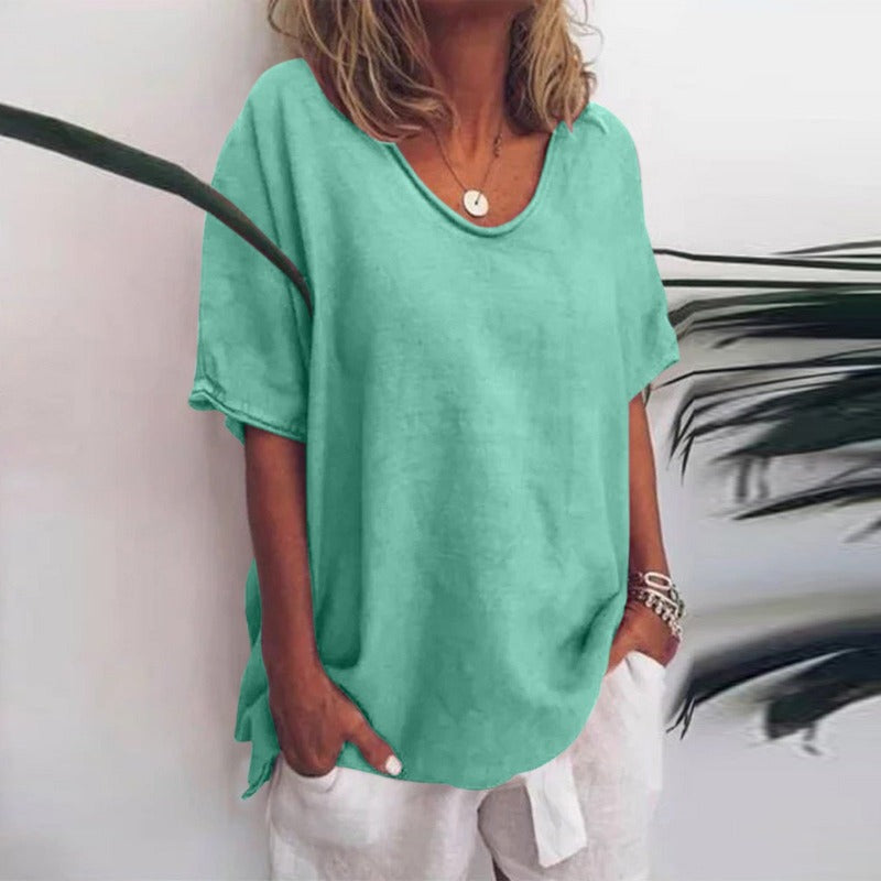 Damen - Lockere Bluse - Weicher Stoff - Bequemer Alltags Stil für jeden Anlass