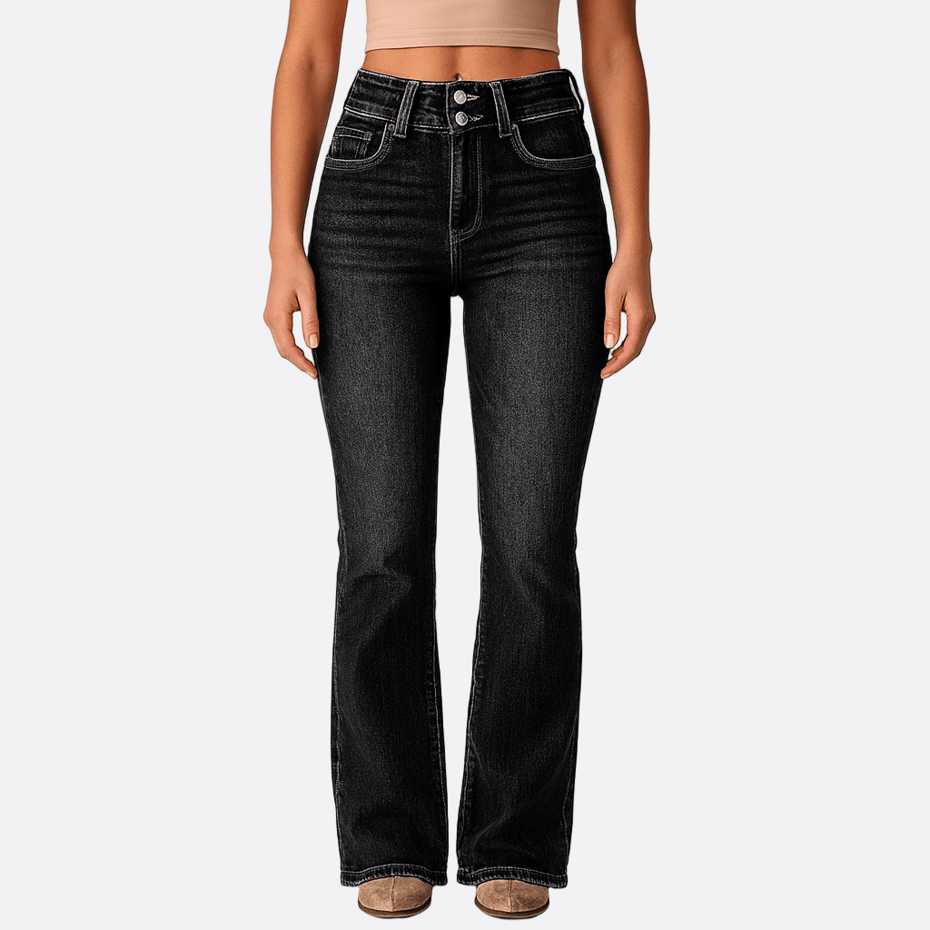 Damen - Ausgestellte Denim-Jeans - Hohe Taille - Trendy und Bequem für jeden Anlass
