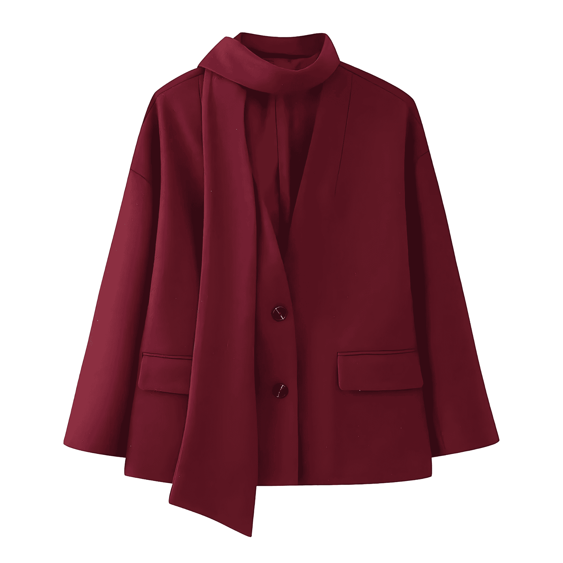 Damen - Blazerjacke - Abnehmbarem Schal - Stilvolles Design für jeden Anlass