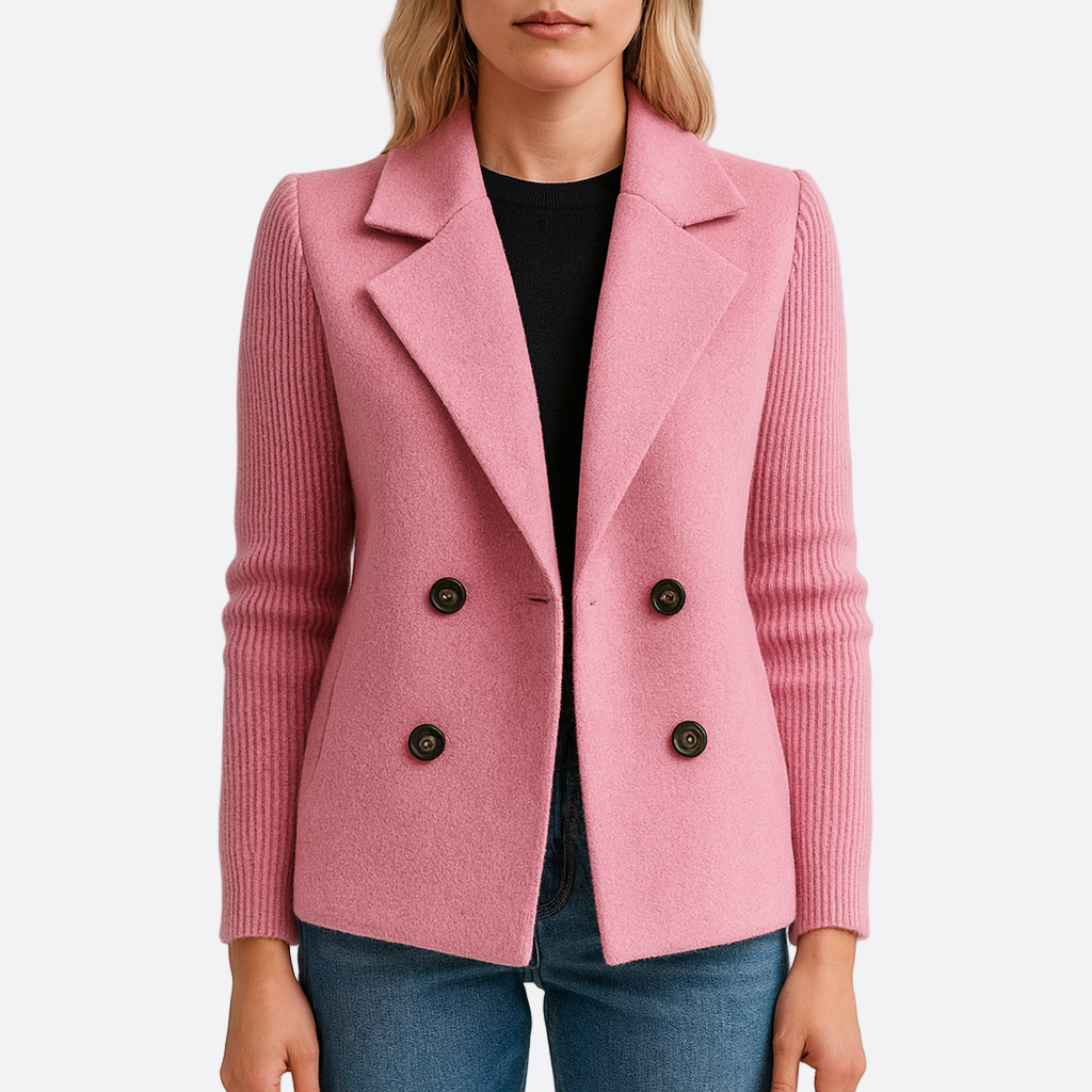 Damen - Blazerjacke - Puffärmeln - Elegante Wollmischung - Stilvolle Damenmode
