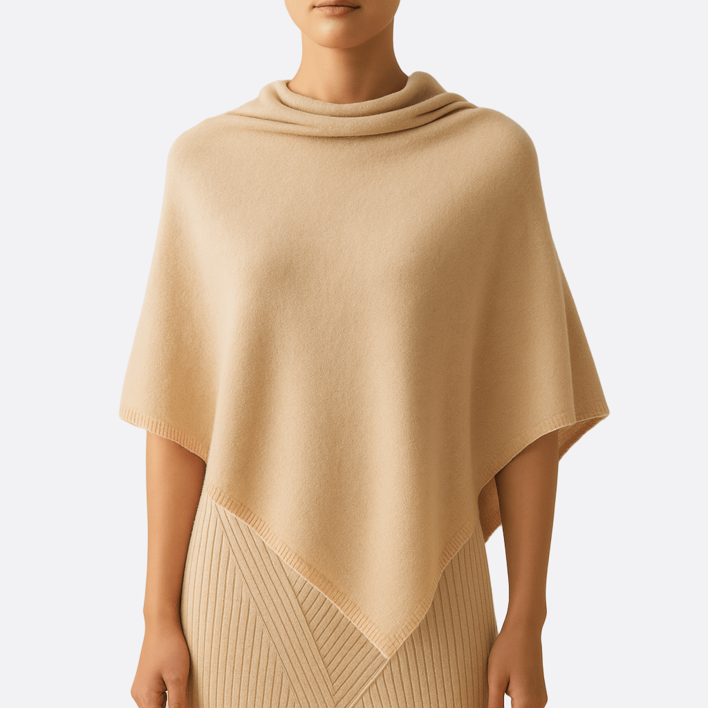 Damen - Bluzka typu ponczo - Wollmischung - Rundhalsausschnitt - Bequeme und stylische Oberbekleidung für jeden Anlass