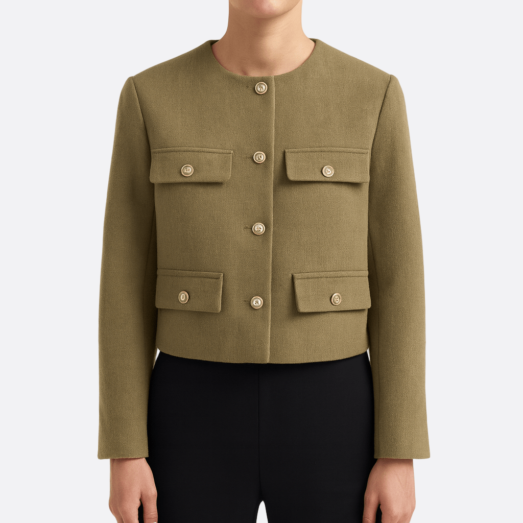 Damen - Bomberjacke - Gekürzte - Rundhalsausschnitt - Stylische Alltagsjacke für jeden Anlass