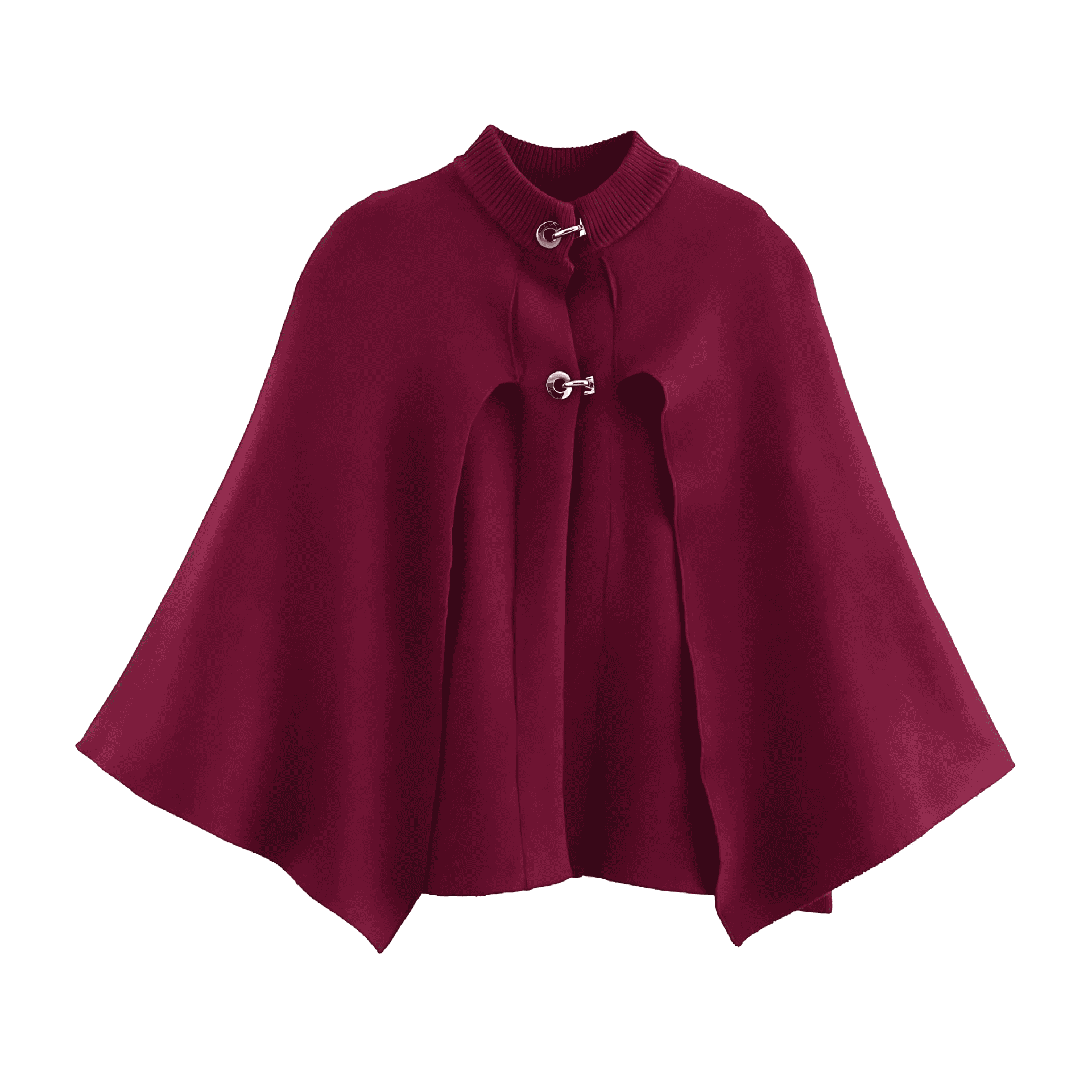Damen - Cape Jacke mit Knopfleiste - Stehkragen - Eleganter Look für jede Gelegenheit