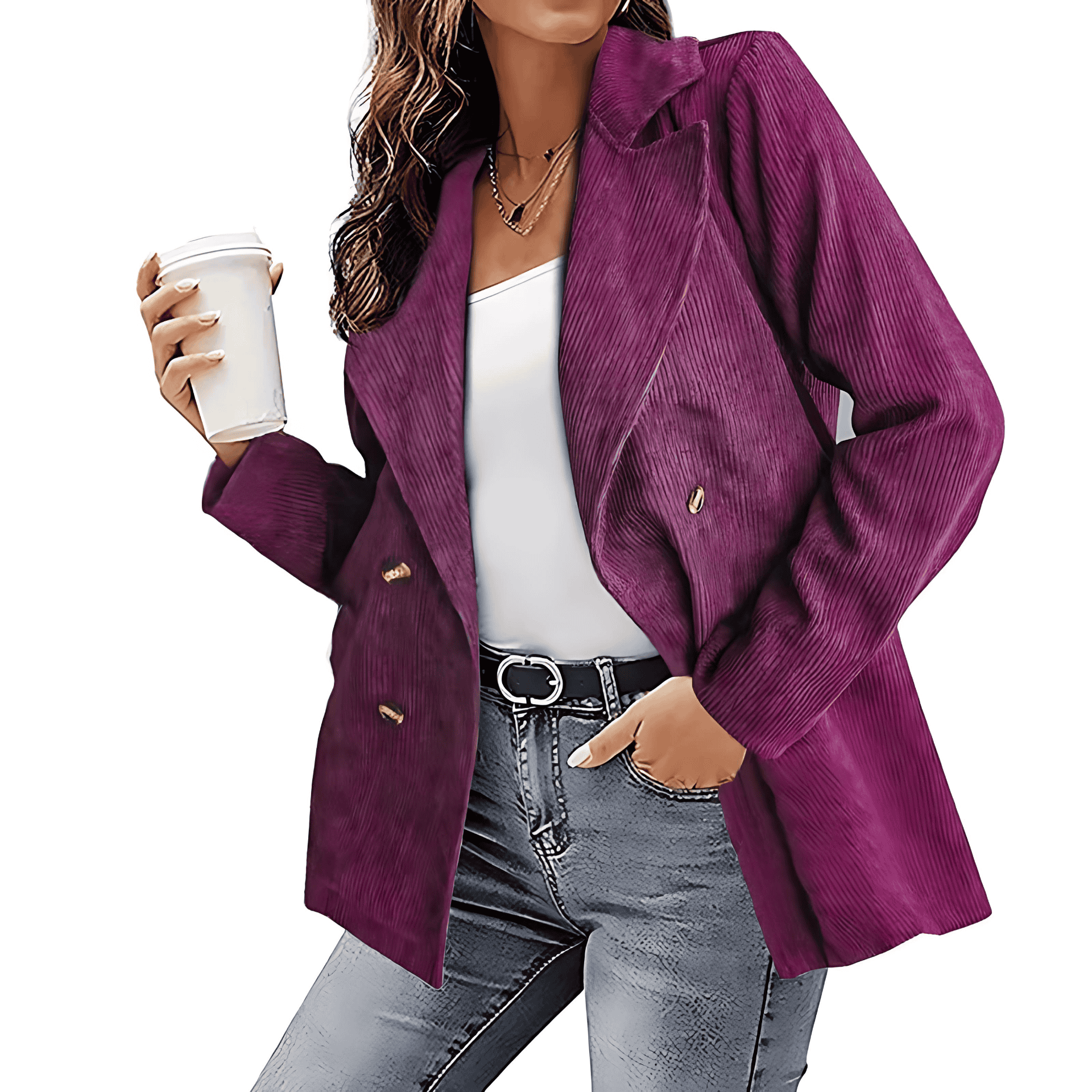 Damen - Cord Blazer - Lässiger Stil - Bequemer und modischer Look für jeden Anlass