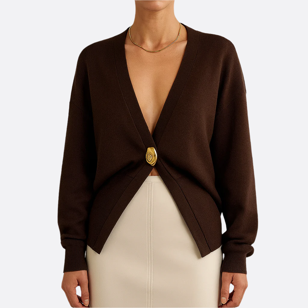 Damen - Elegante Strickjacke - Weicher Stoff mit Knopfverschluss - Stilvoll und vielseitig für jede Gelegenheit