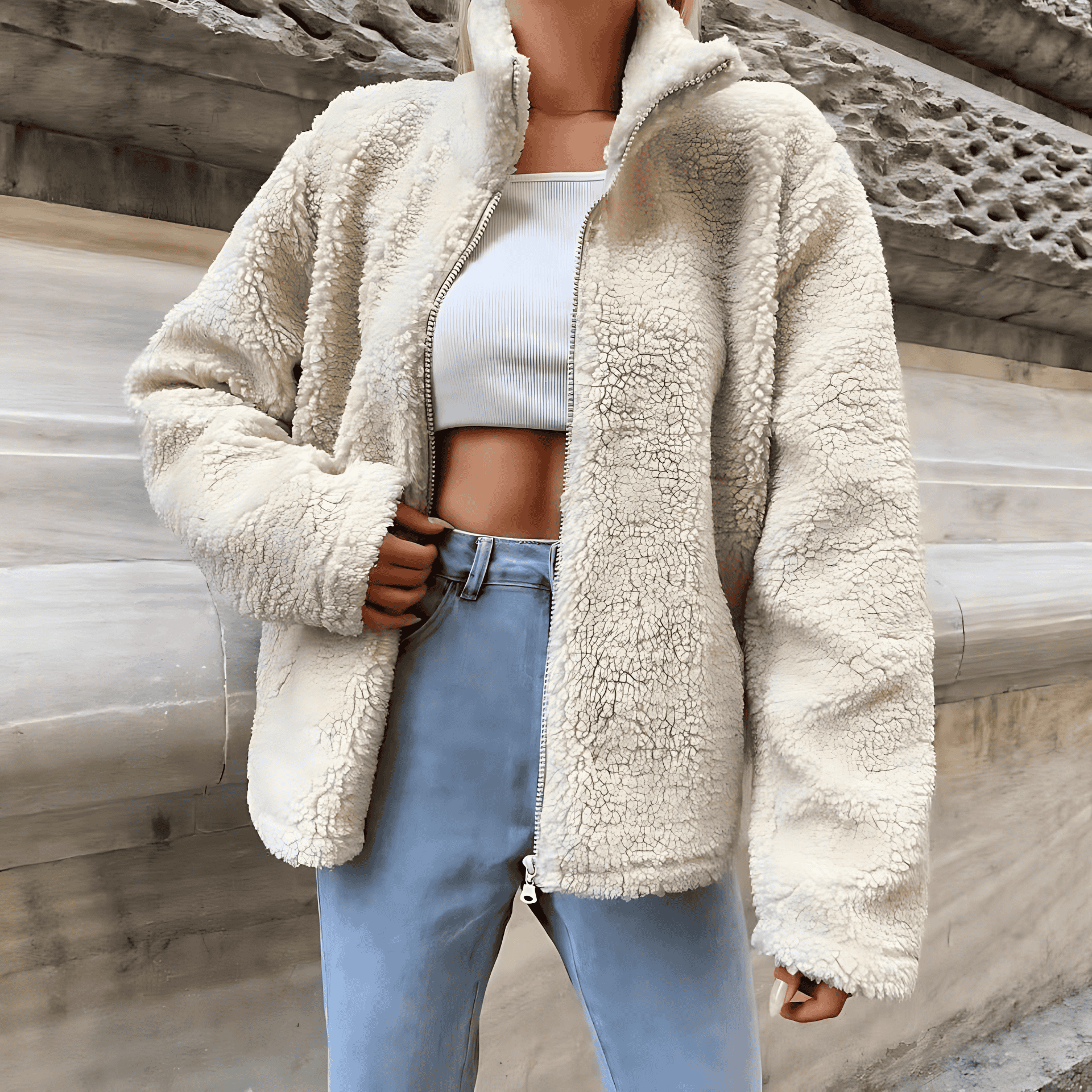Damen - Fleece Zip Up Jacke - Komfortabler Schnitt - Weich und Warm für Freizeit und Outdoor
