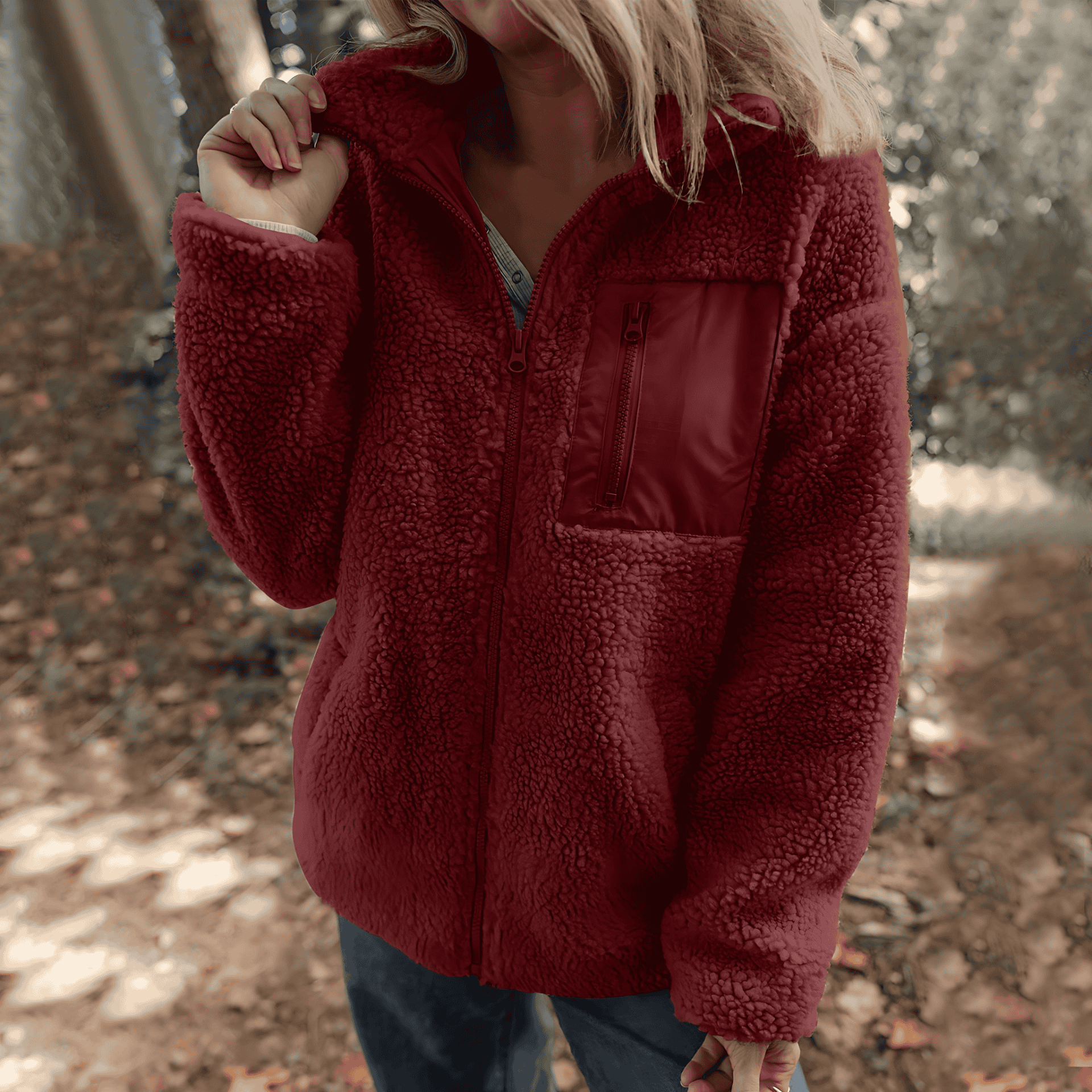 Damen - Fleecejacke - Hoher Kragen - Bequeme und warme Jacke für kühle Tage