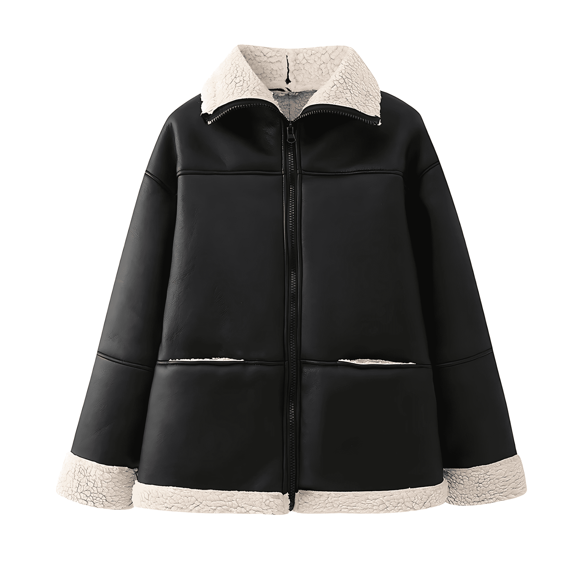 Damen - Jacke - Kunstleder - Kuscheligem Innenfutter -  Stylisch und perfekt für jeden Anlass