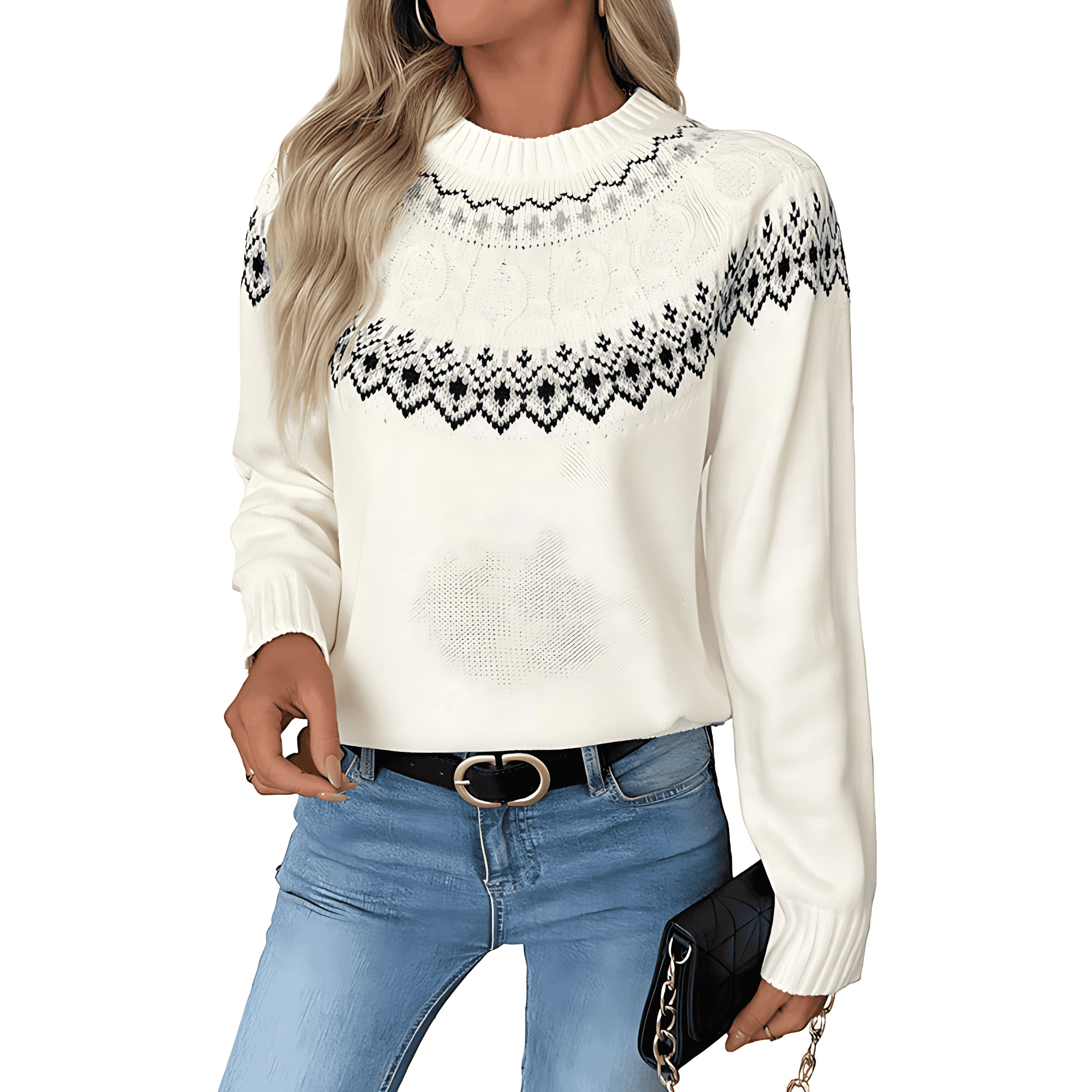Damen - Klassischer Strickpullover - Hochwertige Wolle - Norwegisches Design für stilvolle Wärme