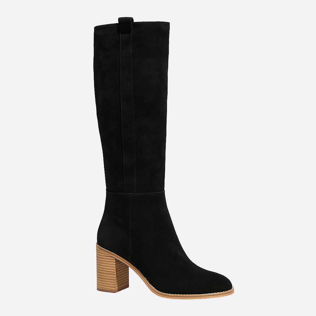 Damen - Kniehohe Stiefel - Blockabsatz - Elegantes spitz zulaufendes Design für jeden Anlass