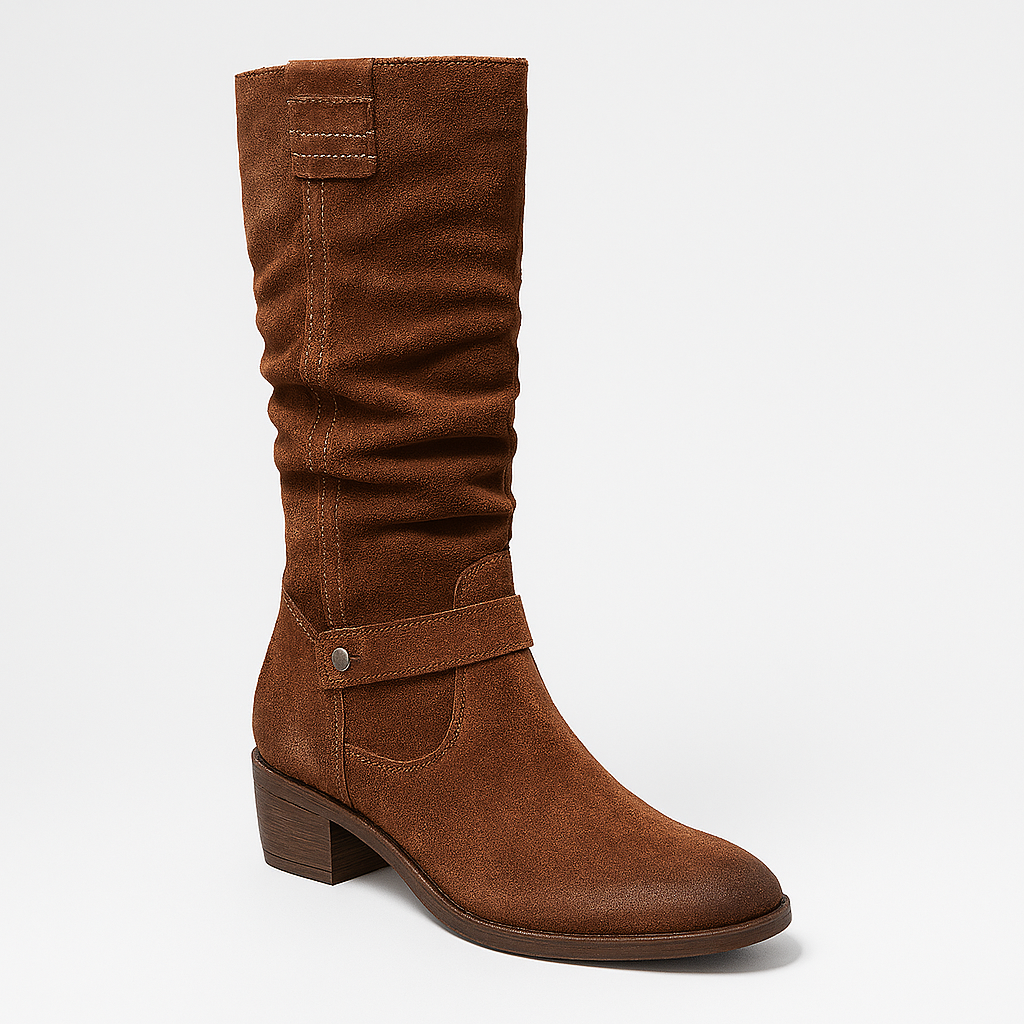 Damen - Kniehohe Stiefel - Weiches Leder - Bequeme Passform Stylische Schuhe