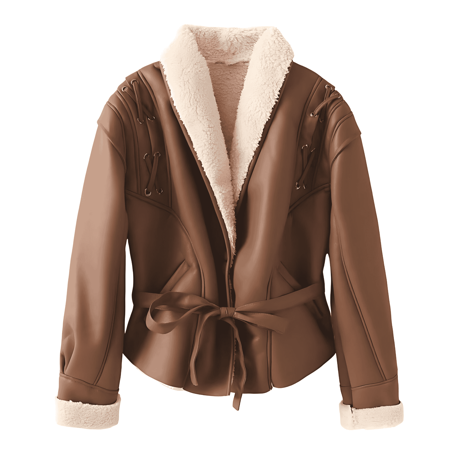Damen - Kunstlederjacke - Teddyfutter - Modischer Winter Style - Bequem und Warm