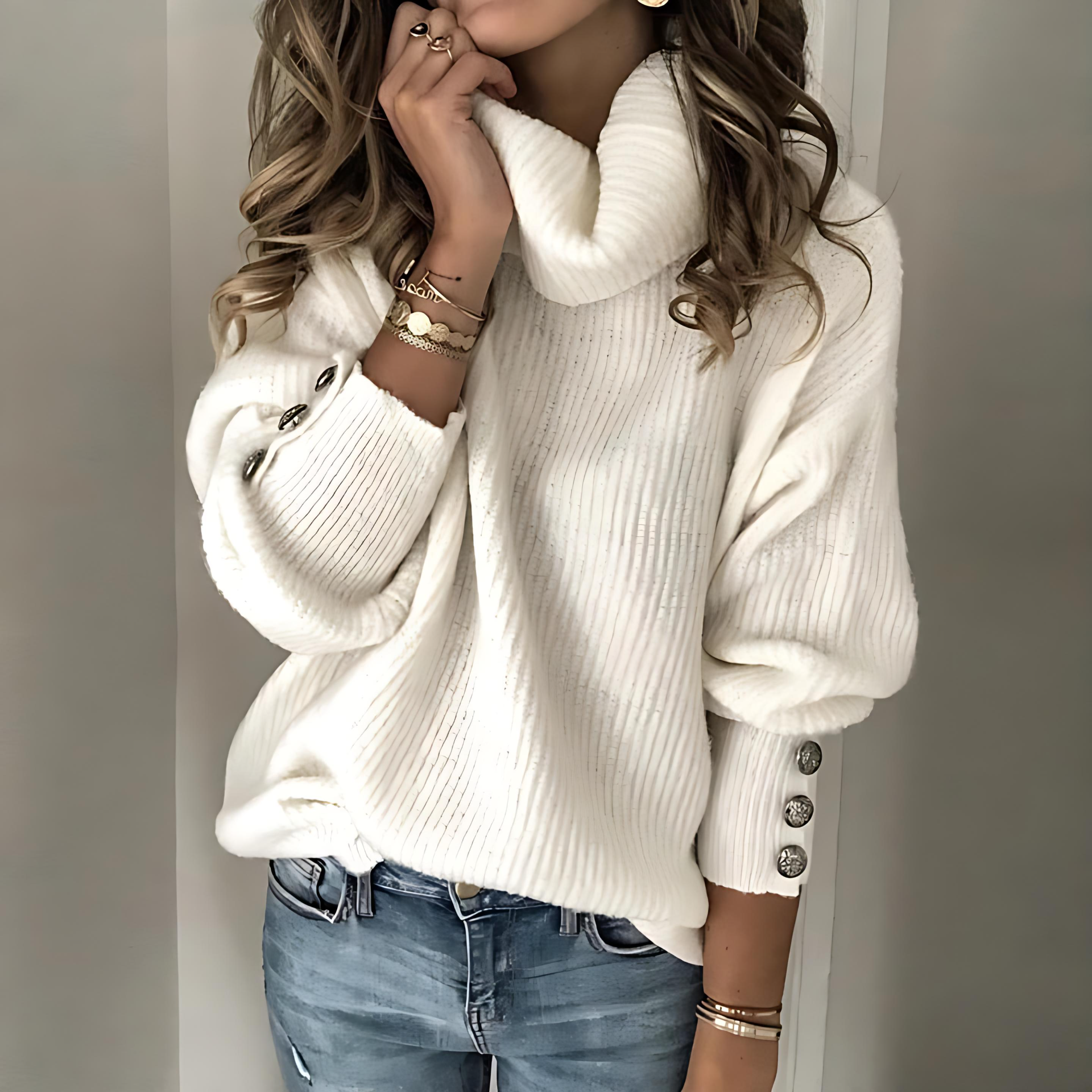Damen - Leichter Rollkragenpullover - Kuscheliger Stil - Bequemer Pullover für jede Gelegenheit