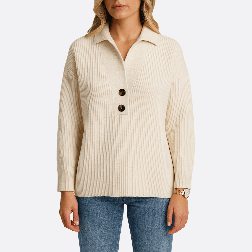 Damen - Lockere Passform Sweatshirt - Weicher Rippenstrick - Bequem und Stylisch für jeden Anlass