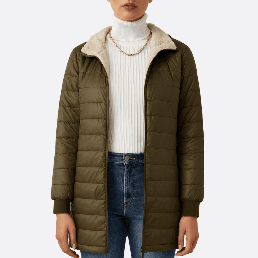 Damen - Longline Jacke - Gesteppte - Entspannte Passform - Stylische Winterjacke für jeden Anlass