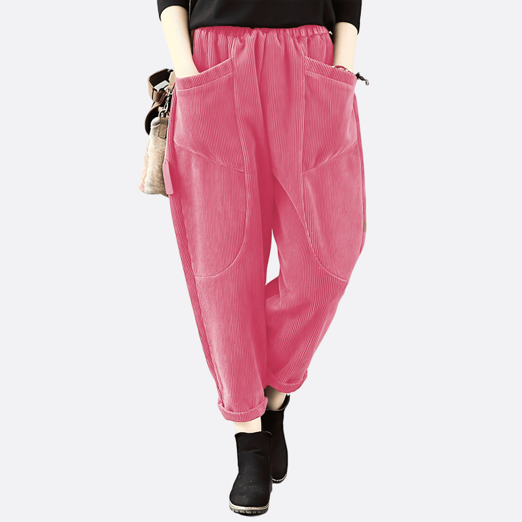Damen - Lose Cordhosen - Praktischen Taschen - Bequemer Schnitt für lässige Outfits