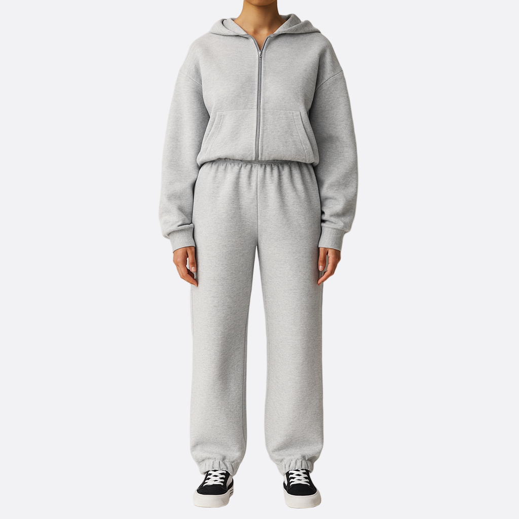 Damen - Loungewear Set mit Kapuze - Bequemer, weiter Schnitt - Ideale Freizeitmode für jeden Tag