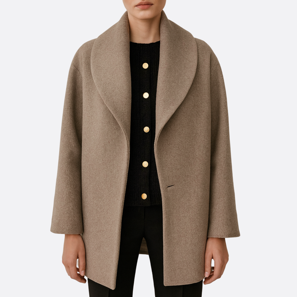 Damen - Mantel - Woll - Winter Style - Übergroßer Stil für kühle Tage