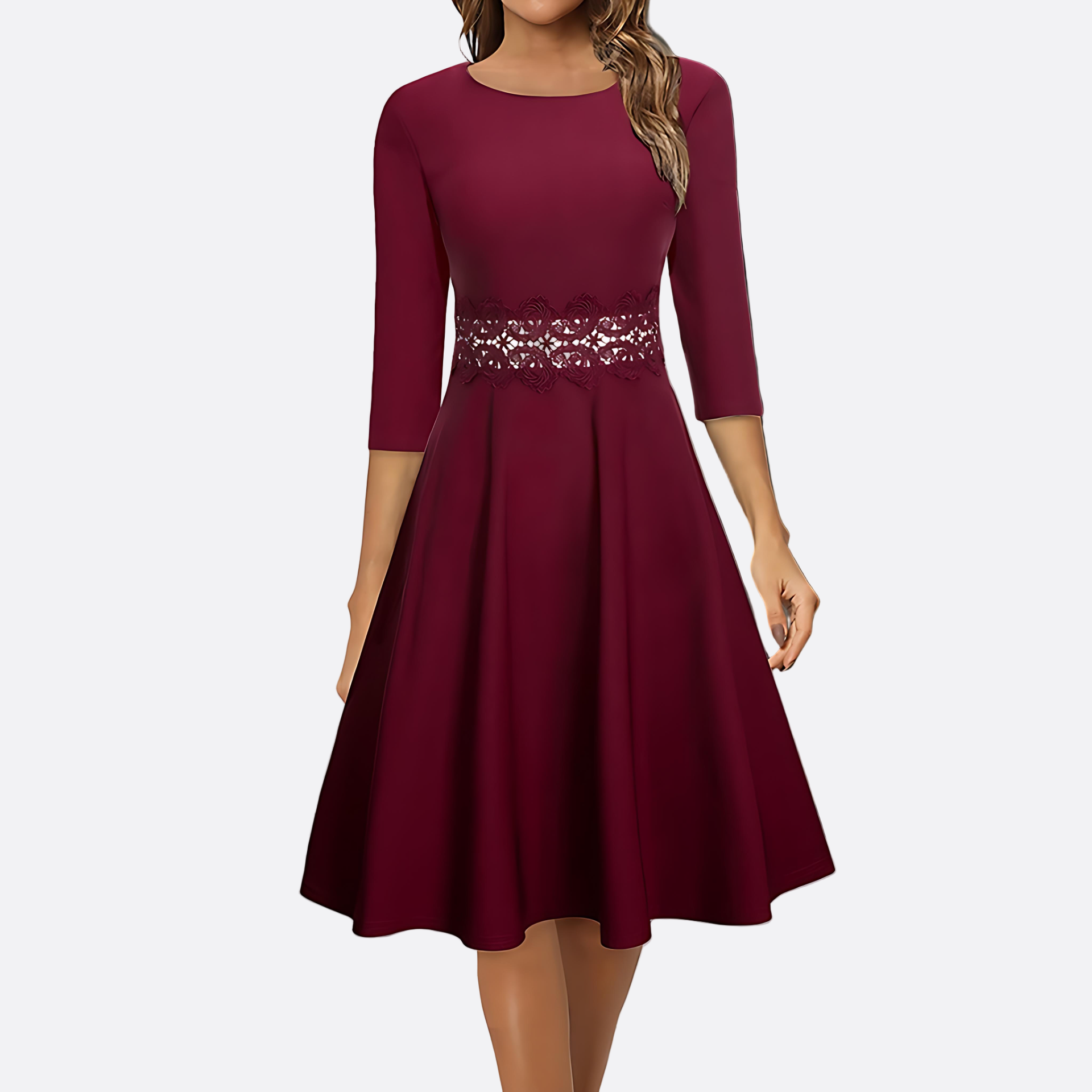 Damen - Midi Abendkleid - Hochwertiges Material - Stilvolles Design für besondere Anlässe