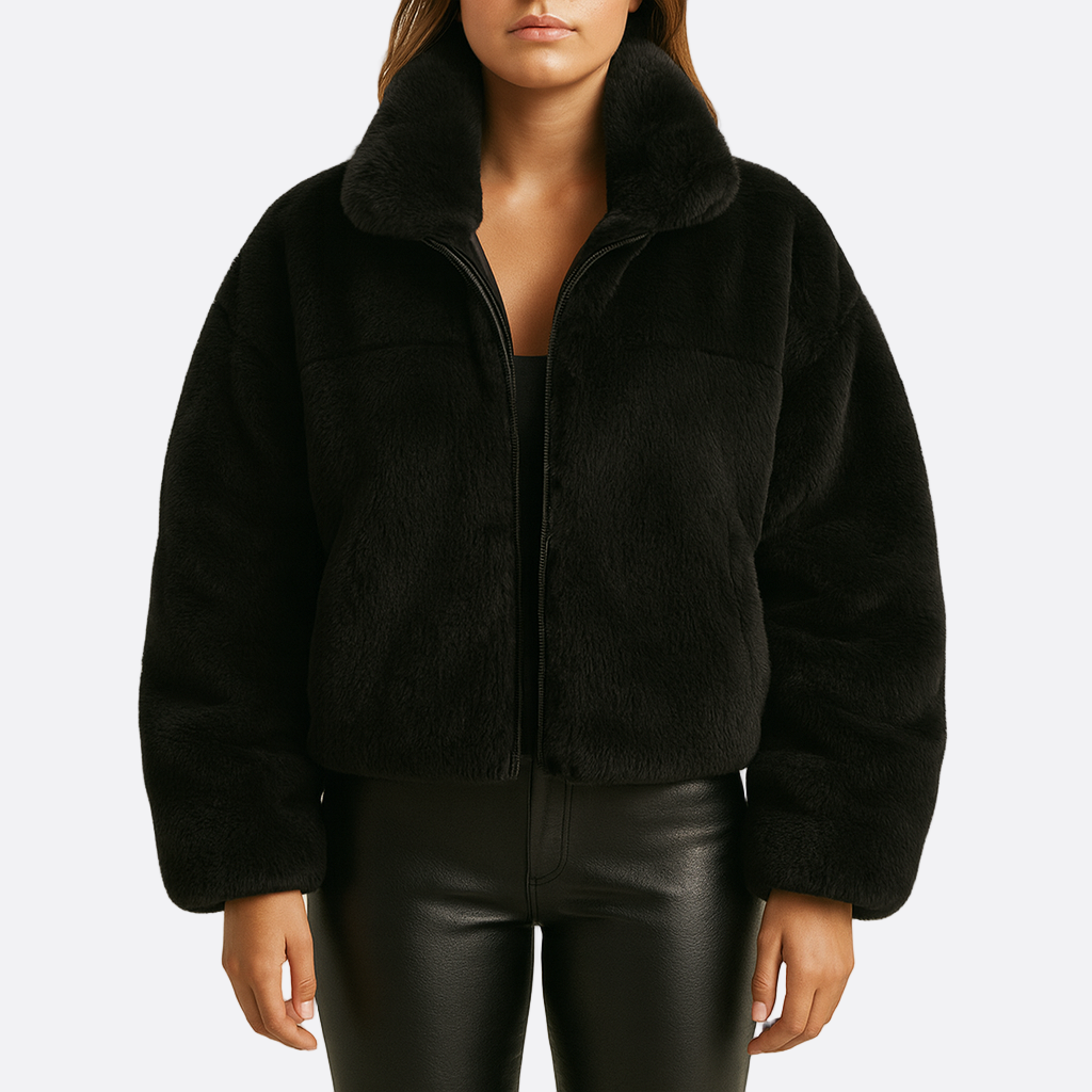 Damen - Mittellange Jacke - Übergröße - Kunstpelz - Modischer Winter Look für jede Gelegenheit