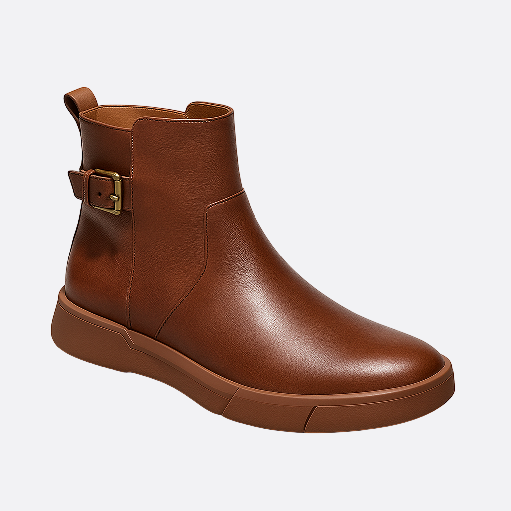 Damen - Mittlere Stiefel - Stilvolle Seitliche Schnallengestaltung - Modische Fußbekleidung
