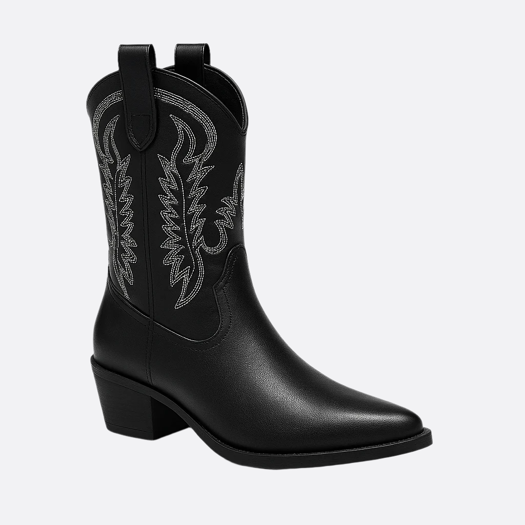 Damen - Moderne Cowboystiefel - Blockabsatz Design - Stilvolle und bequeme Stiefel für jeden Anlass