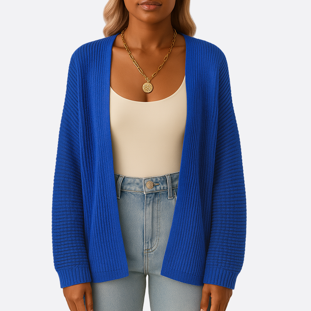 Damen - Moderne Strickjacke - Waffelmuster - Lässiger Schnitt für stilvolle Alltagslooks