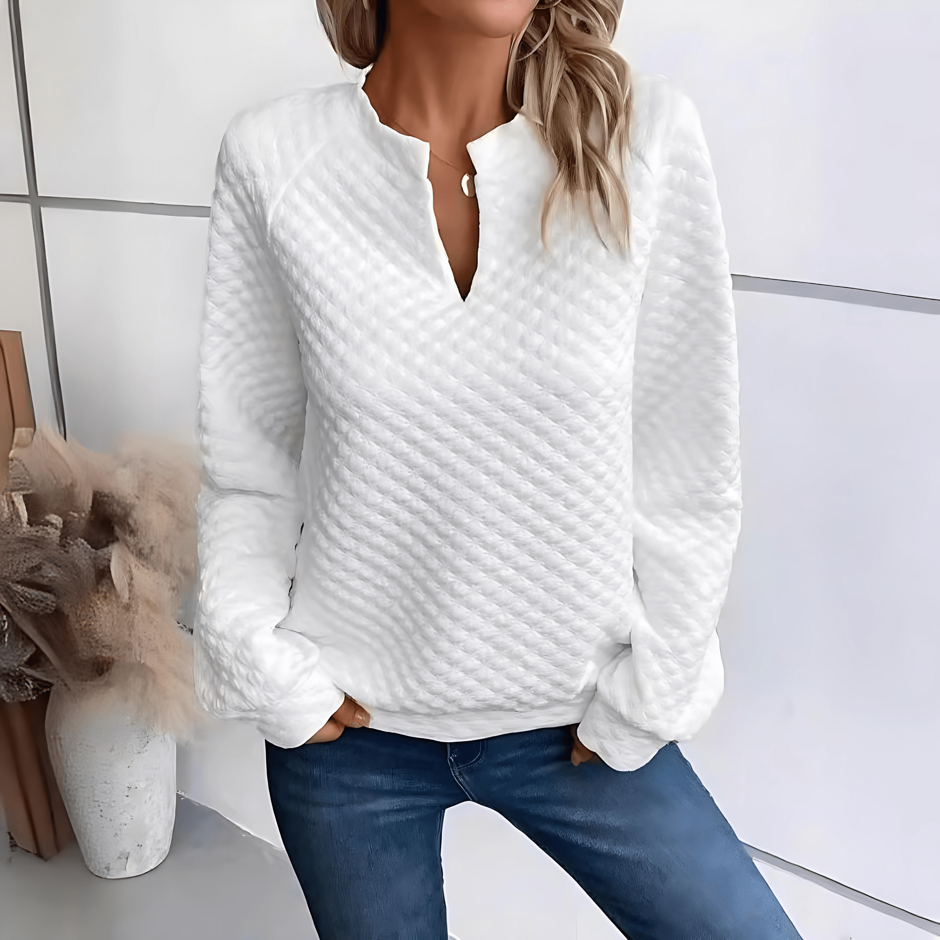 Damen - Modischer Pullover - Gemütlicher Strickstil - Bequeme Mode für jeden Anlass