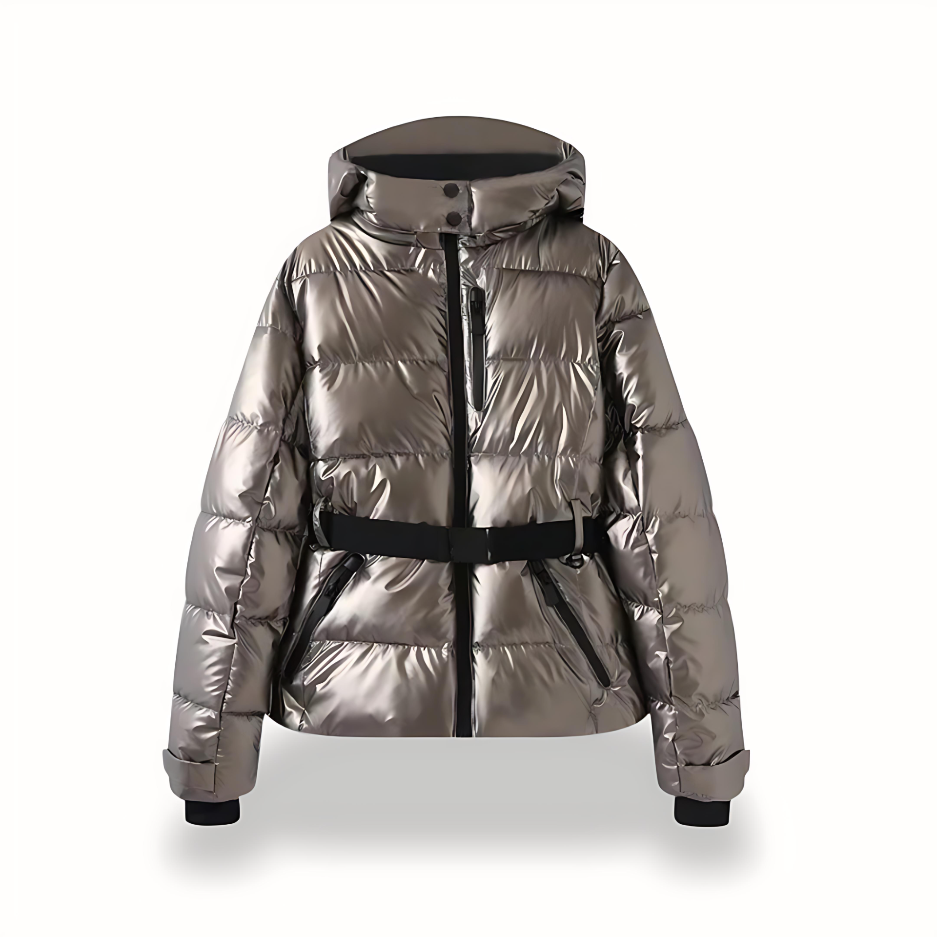 Damen - Pufferjacke - Kapuze und Gürtel - Warmer Komfort - Modischer Winterstil