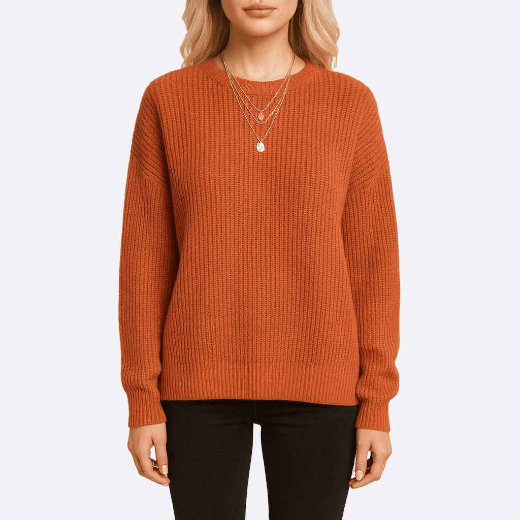 Damen - Pullover - Rundhalsausschnitt - Rippenstrick - Bequemer und stilvoller Strickpulli für jeden Anlass