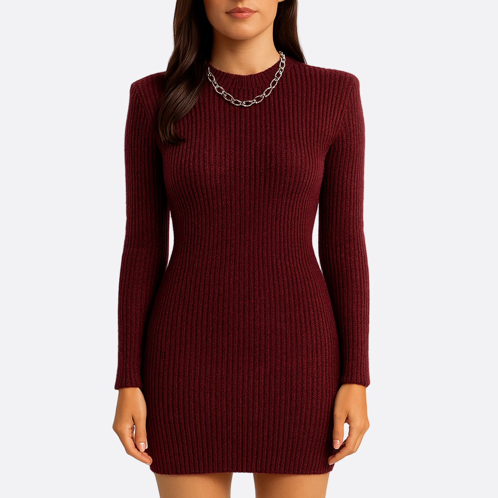 Damen - Pulloverkleid - Strick mit langen Ärmeln - Bequemes und stilvolles Kleid für jeden Anlass