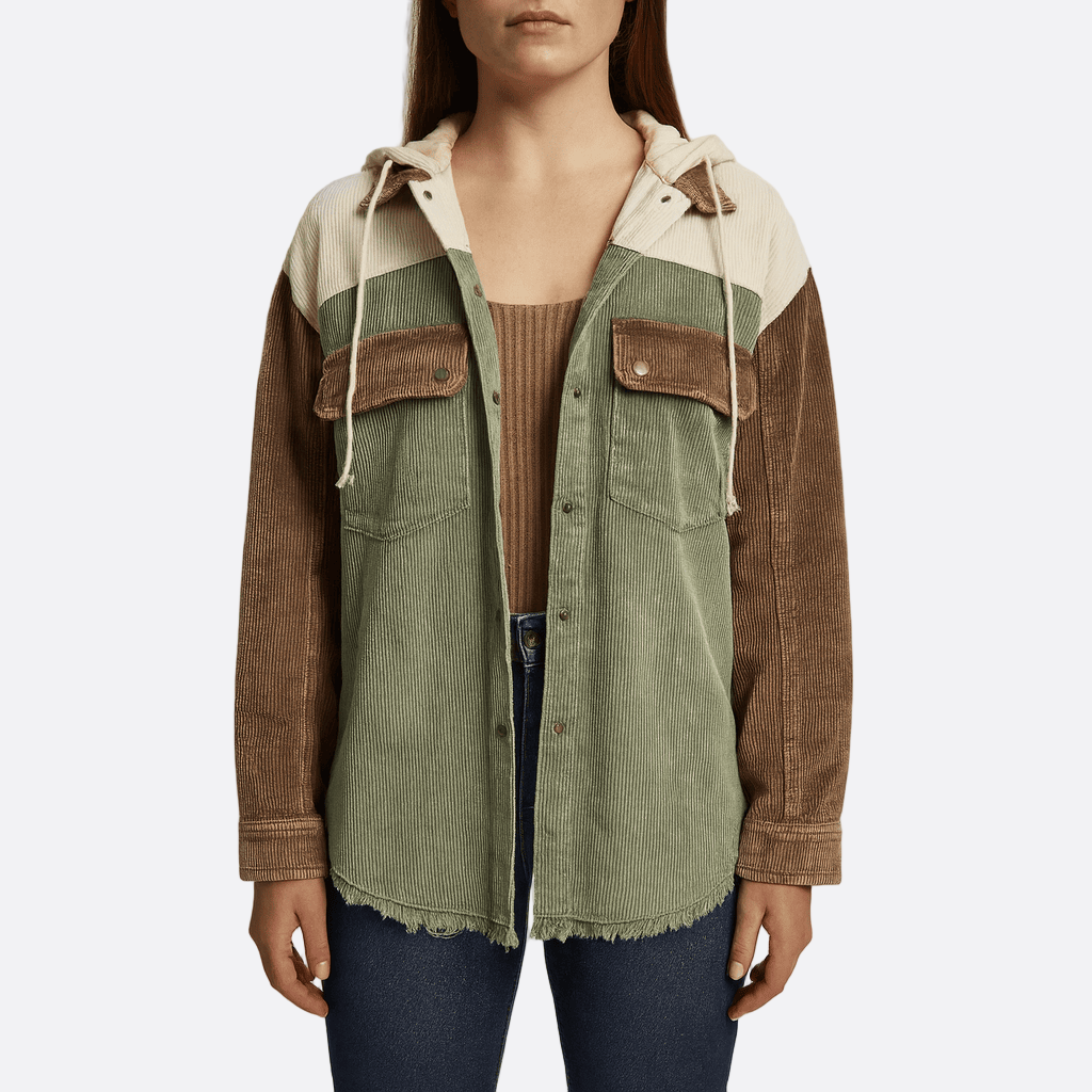 Damen - Schmale Passform Jacke - Kapuze und Knopfleiste - Bequem und Stilvoll für den Alltag