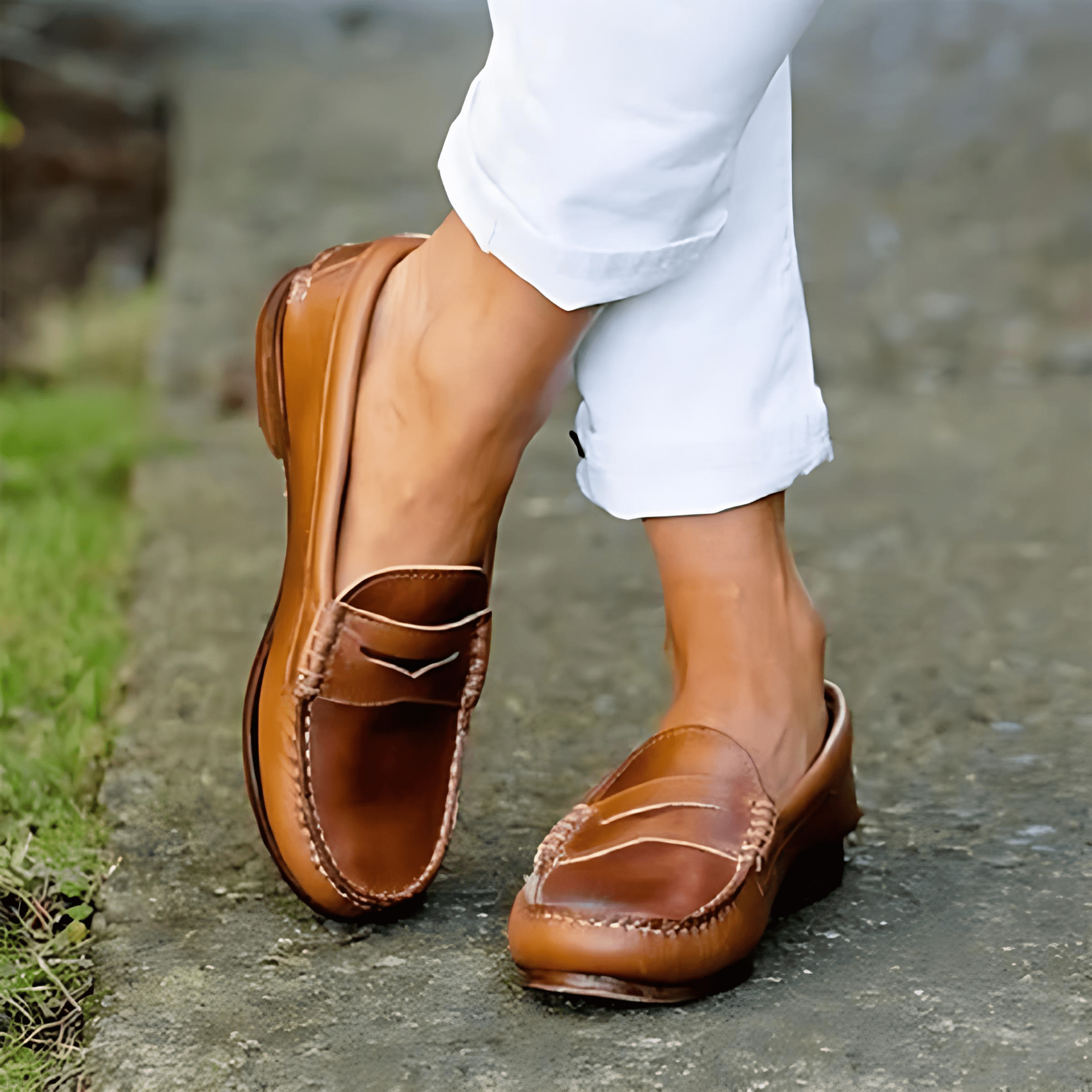 Damen - Schuhe - Klassische Penny Loafers - Leder - Slip On Stil für jeden Anlass