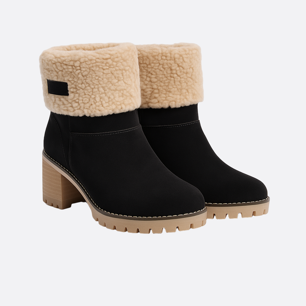 Damen - Stiefelette - Klobigem Absatz - Shearling gefüttert für ultimativen Komfort