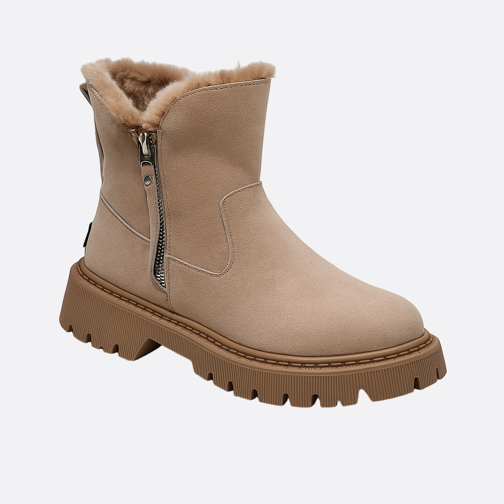 Damen - Stilvolle Stiefelette - Rutschfeste Sohle - Seitlicher Reißverschluss - Perfekt für jeden Anlass