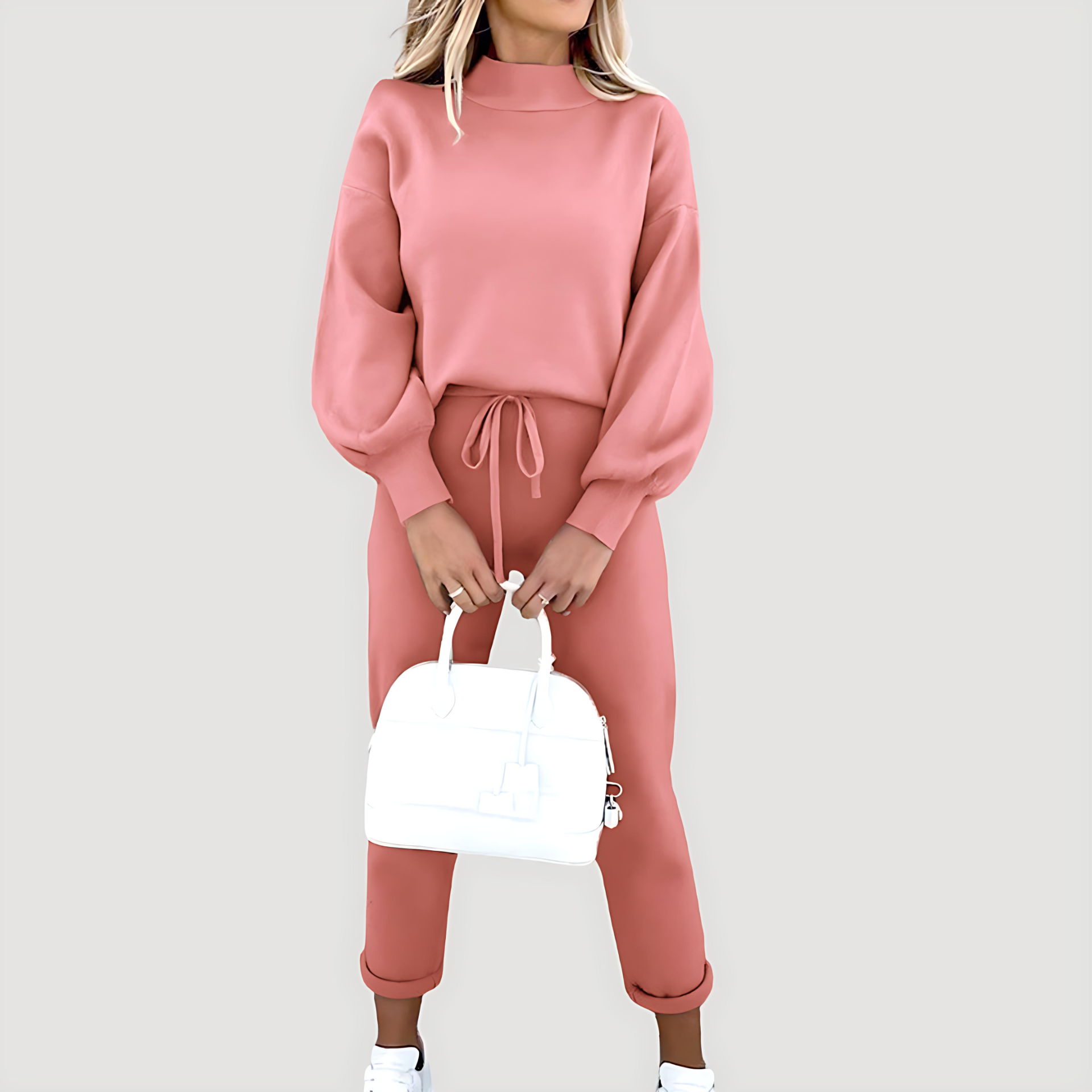 Damen - Strick Trainingsanzug Set - Bequeme Loungewear - Perfekt für Entspannung und Freizeit
