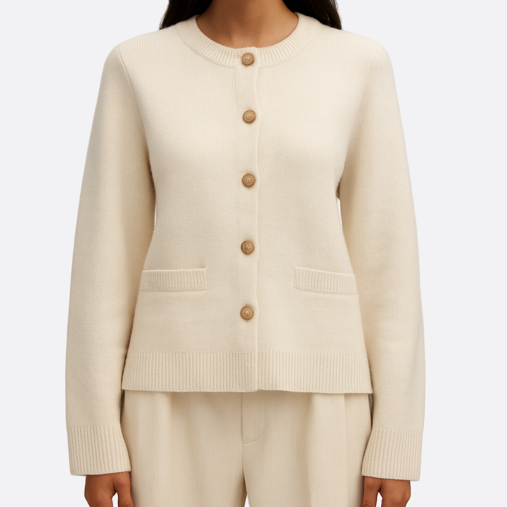 Damen - Strickjacke - Ausgestellten Ärmeln - Bequem und stilvoll für jeden Anlass