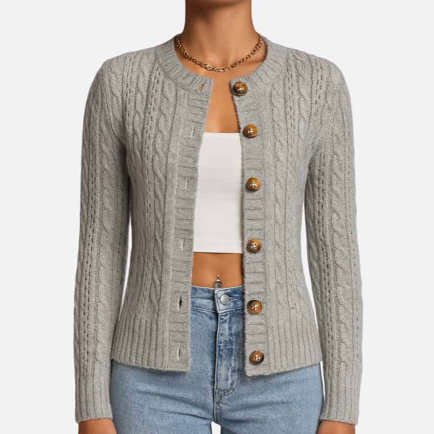 Damen - Strickjacke - Knopfverschluss - Gemütlicher Stil für jeden Anlass