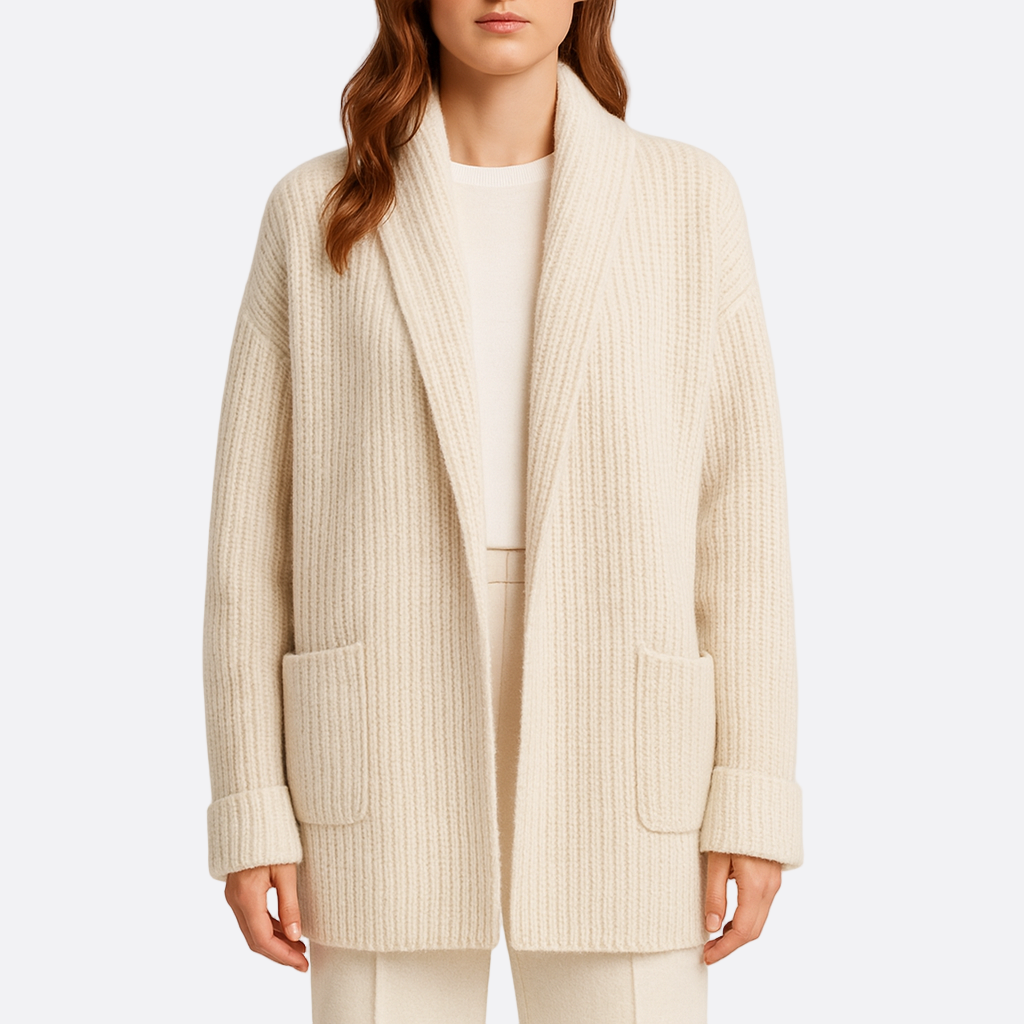 Damen - Strickjacke - Übergröße - Wollmischung - Stylisch und Warm für Jeden Anlass