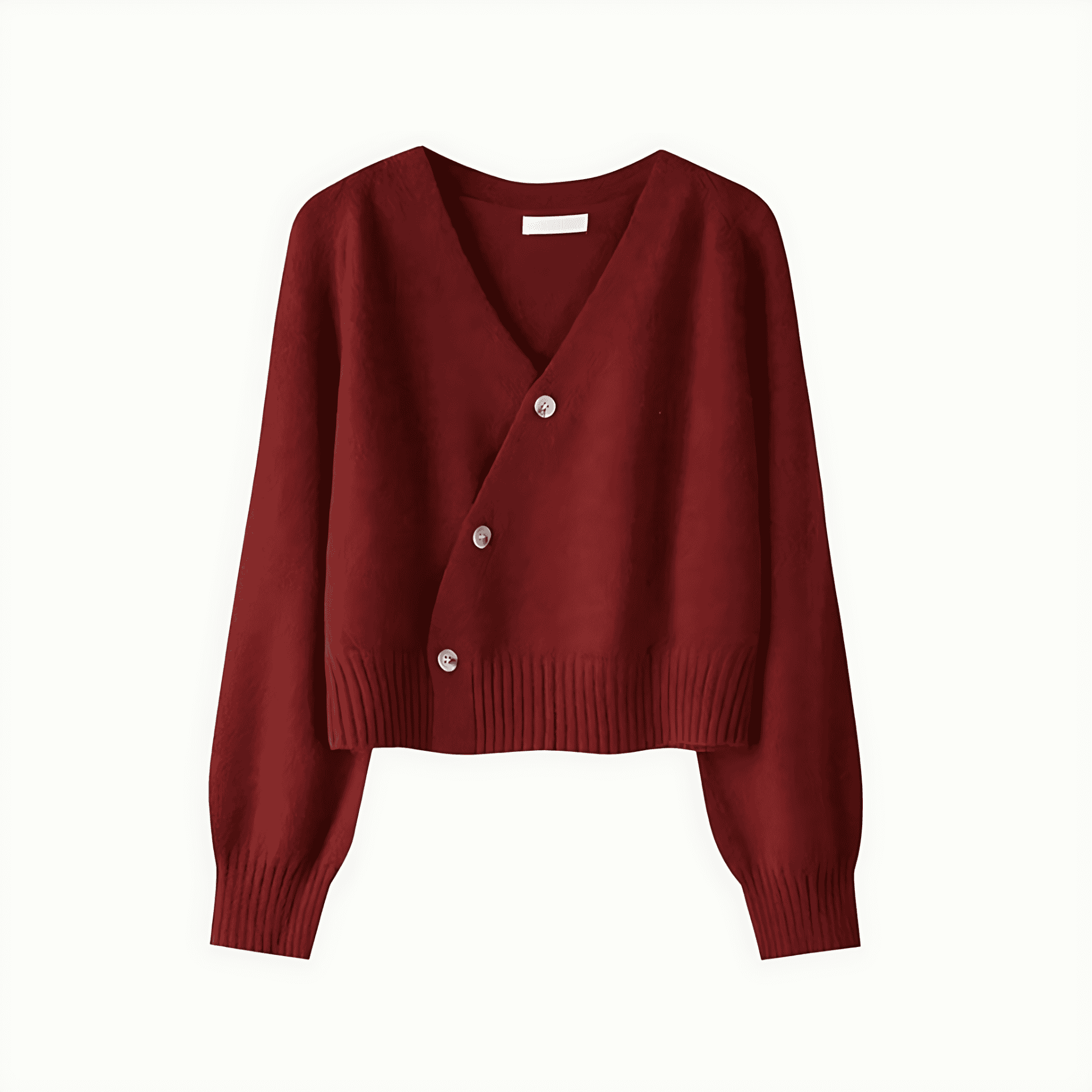 Damen - Strickjacke - V-Ausschnitt und Knopfleiste - Modischer asymmetrischer Strickstil für jeden Anlass