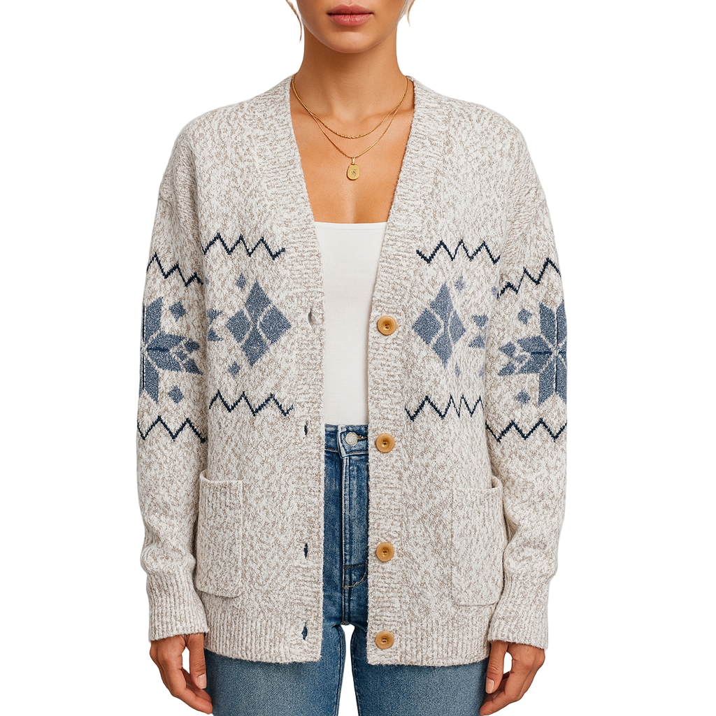 Damen - Strickjacke mit Knopfleiste - Weichen Strick - Gemütlicher Herbststil - Perfekt für jede Gelegenheit