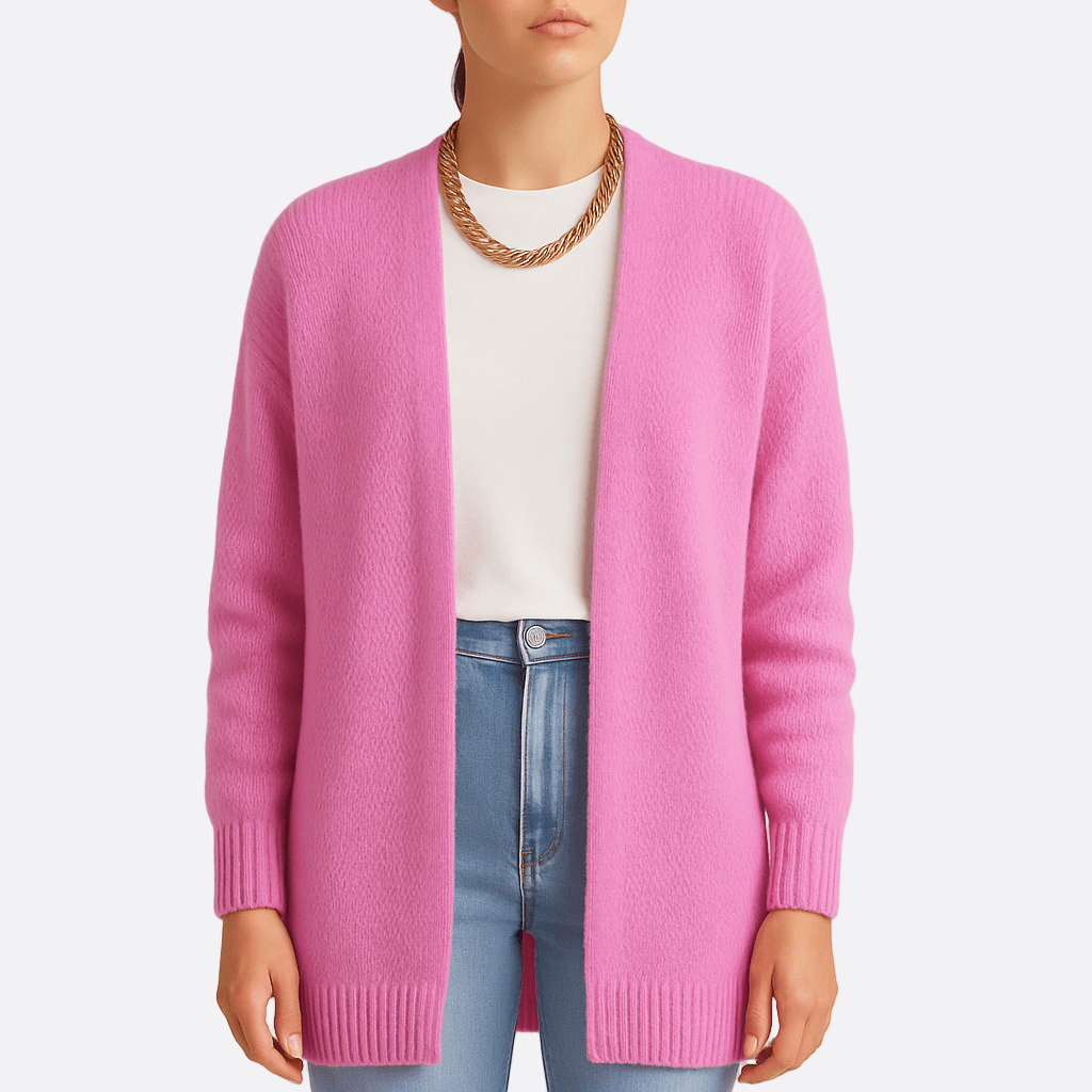 Damen - Strickjacke mit offener Vorderseite - Wollmischung - Bequem und stilvoll für jede Gelegenheit