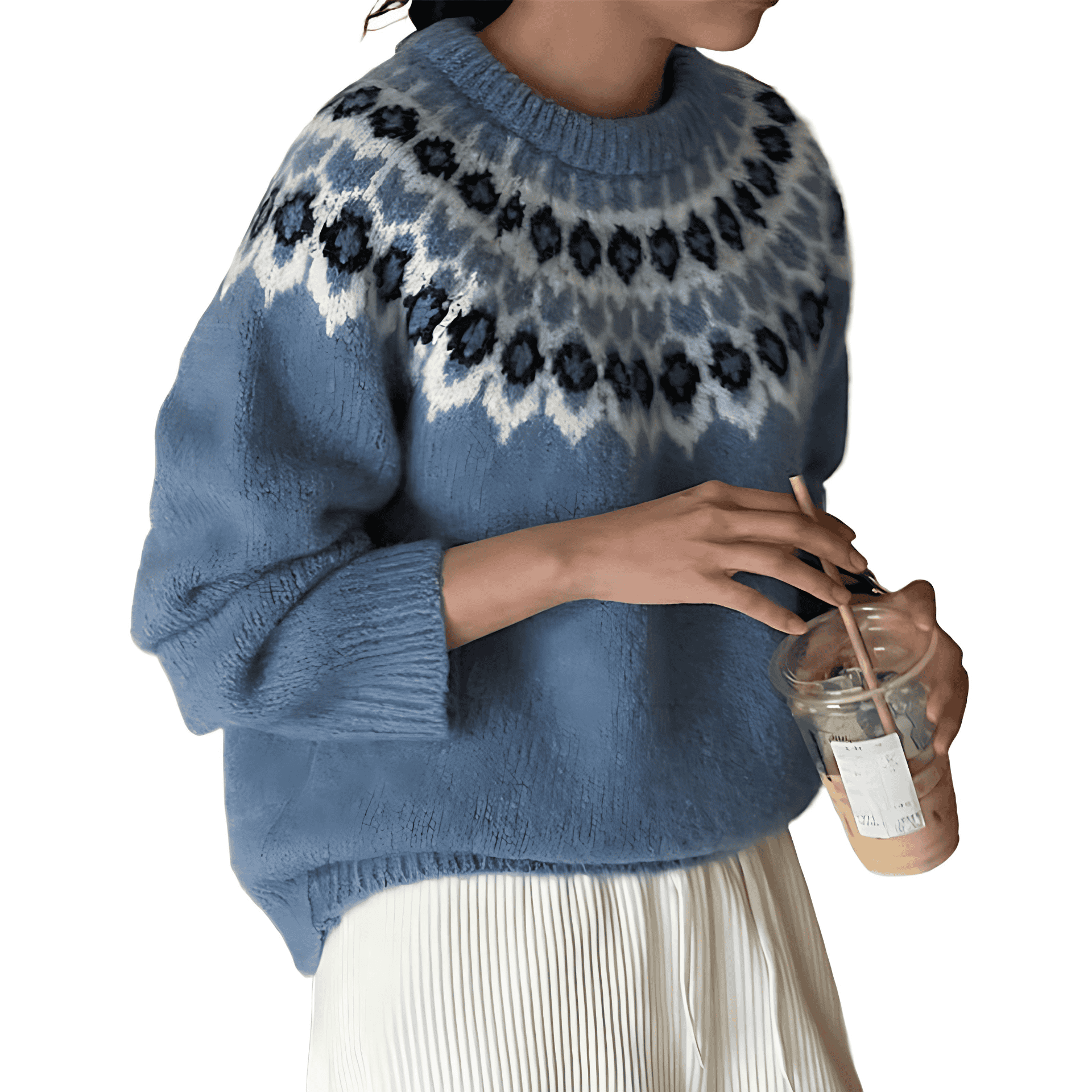 Damen - Strickpullover - Traditionelles norwegisches Design - Gemütlicher Pullover für den Winter