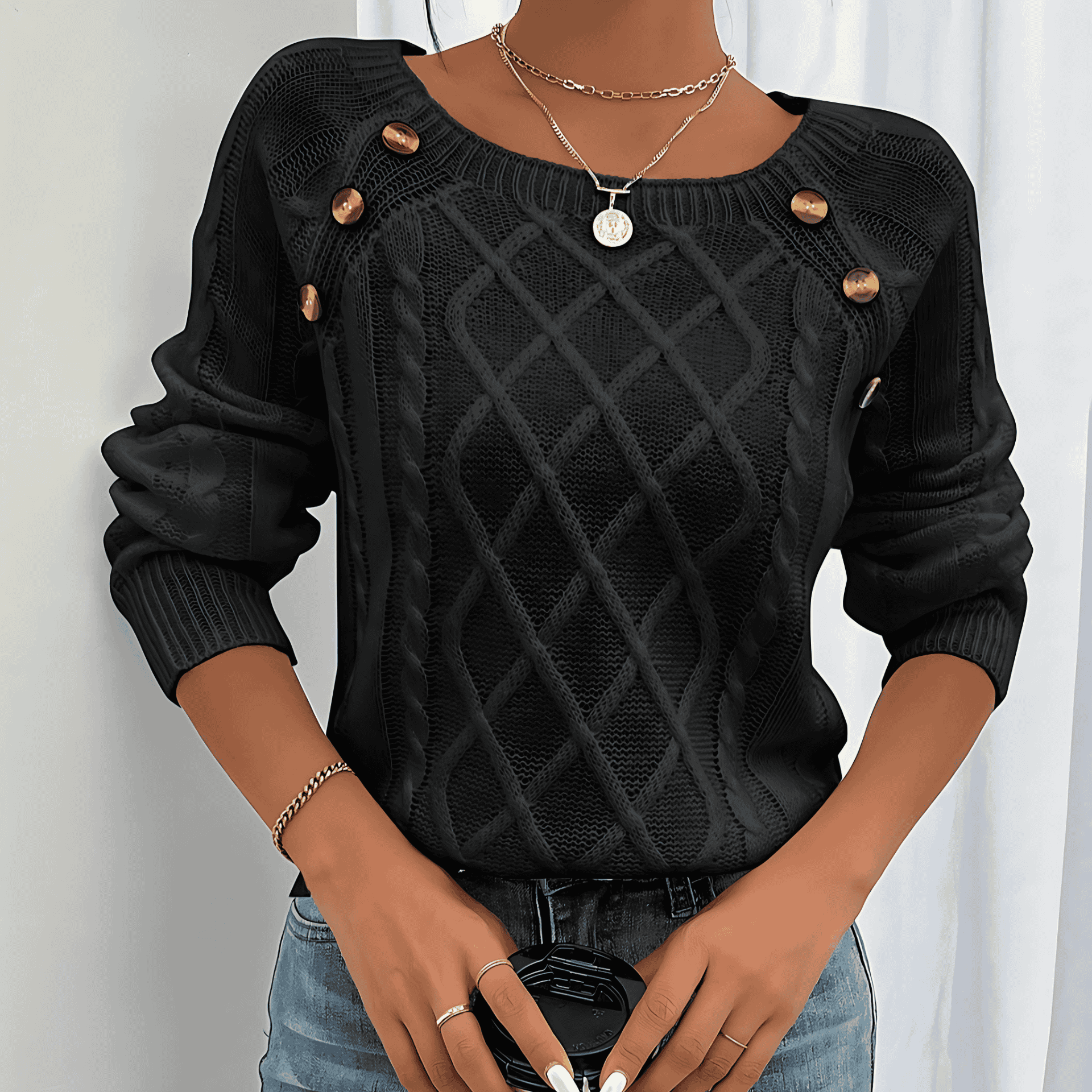 Damen - Strickpullover - Weicher Stoff - Bequemer und Stilvoller Pullover für Jeden Anlass