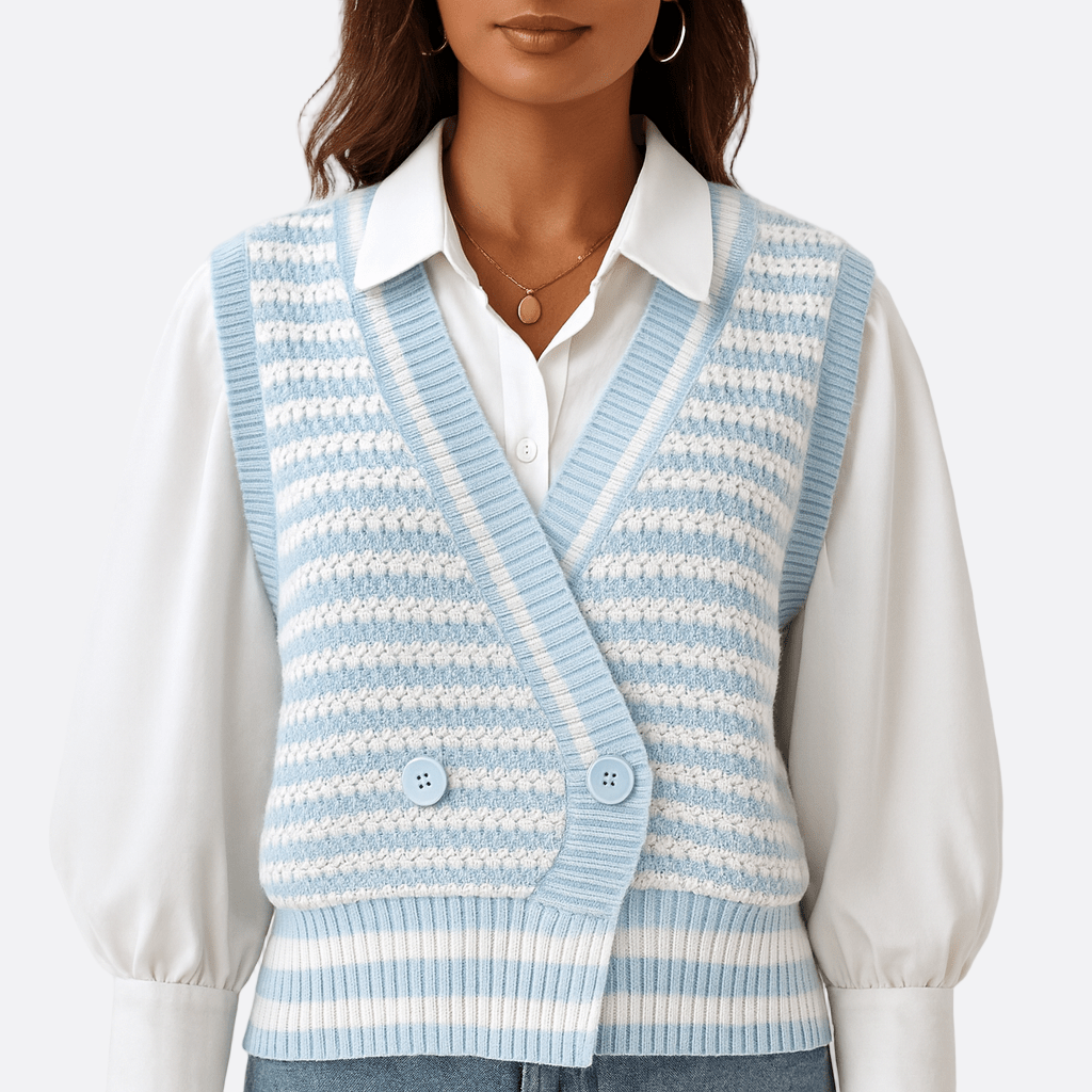 Damen - Strickweste - Baumwollmischung - Zickzack-Design - Bequeme und stilvolle Strickjacke für jede Gelegenheit