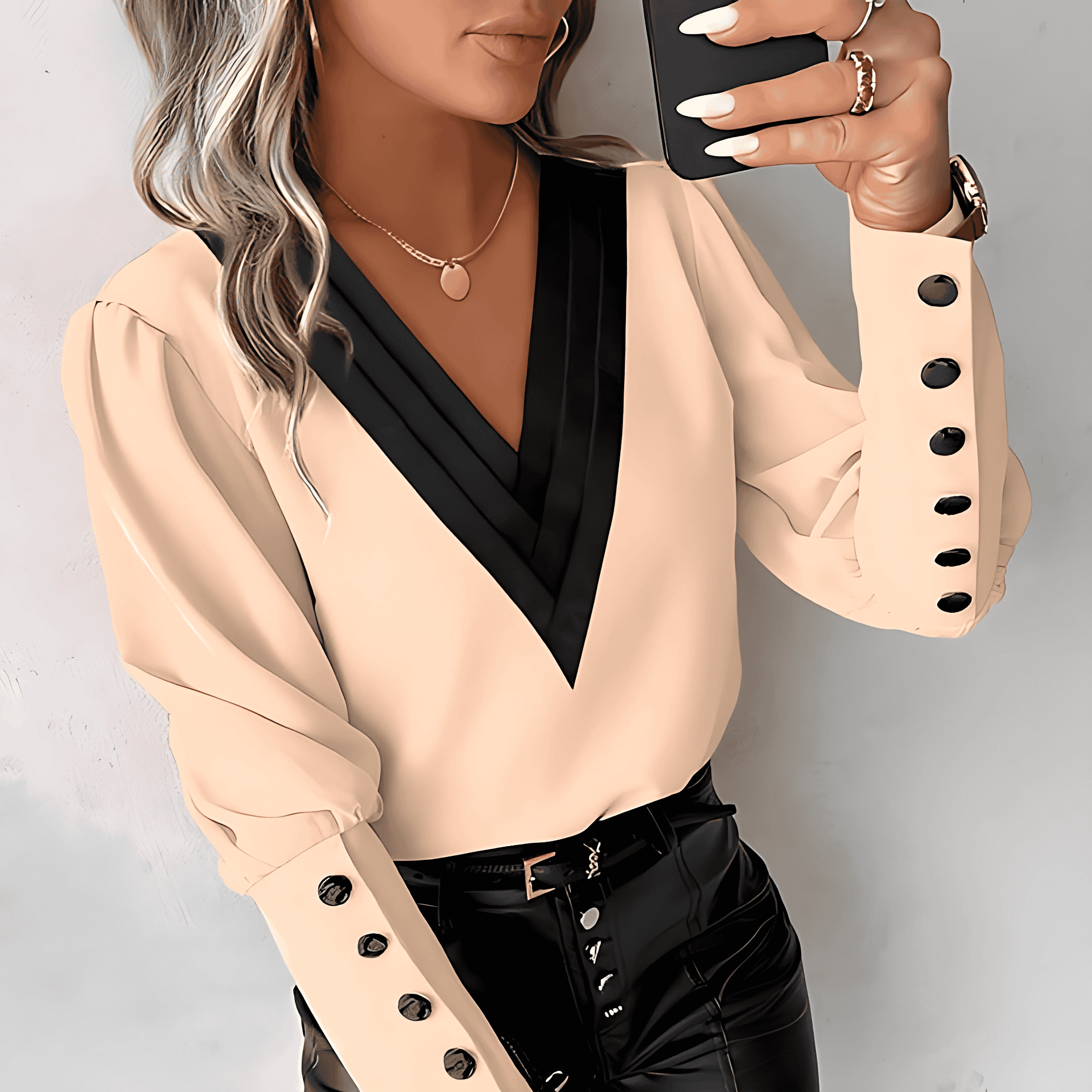 Damen - Stylische bluse - Gigot-Ärmeln - Elegante Mode für jeden Anlass - Trendy und Bequem