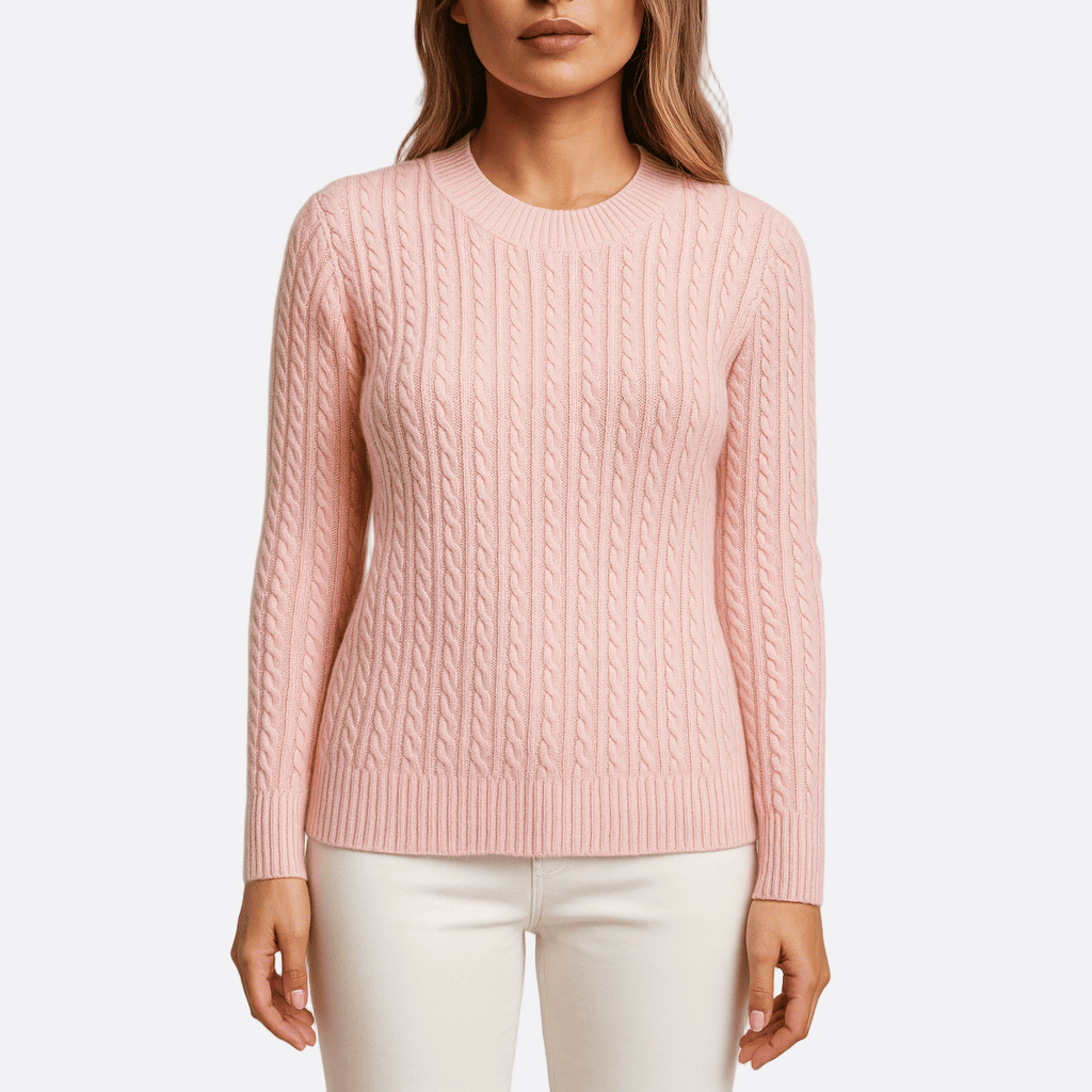 Damen - Sweatshirt - Klassische Passform - Zopfstrick-Look - Bequem und stilvoll für jeden Anlass