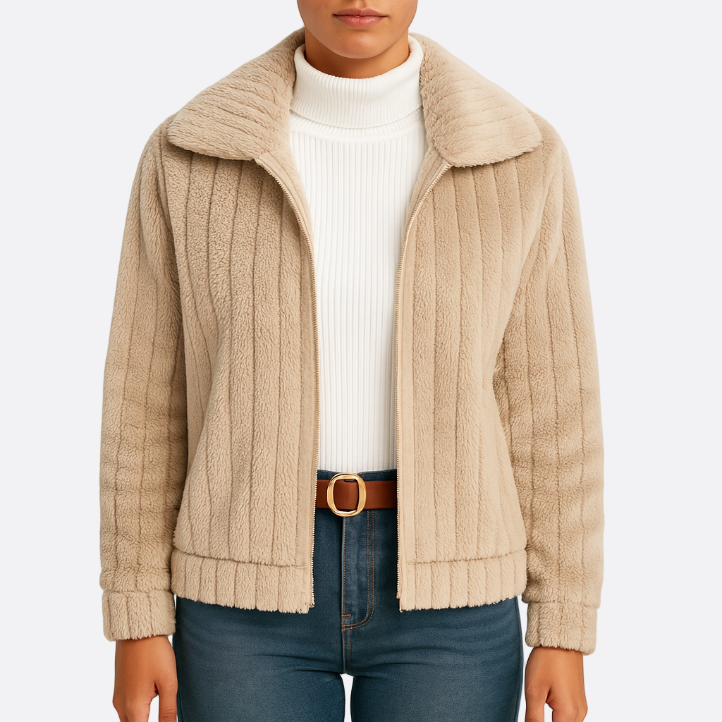 Damen - Teddy Mantel - Kuscheliger Stil - Lockere Passform - Stylischer Mantel für kalte Tage